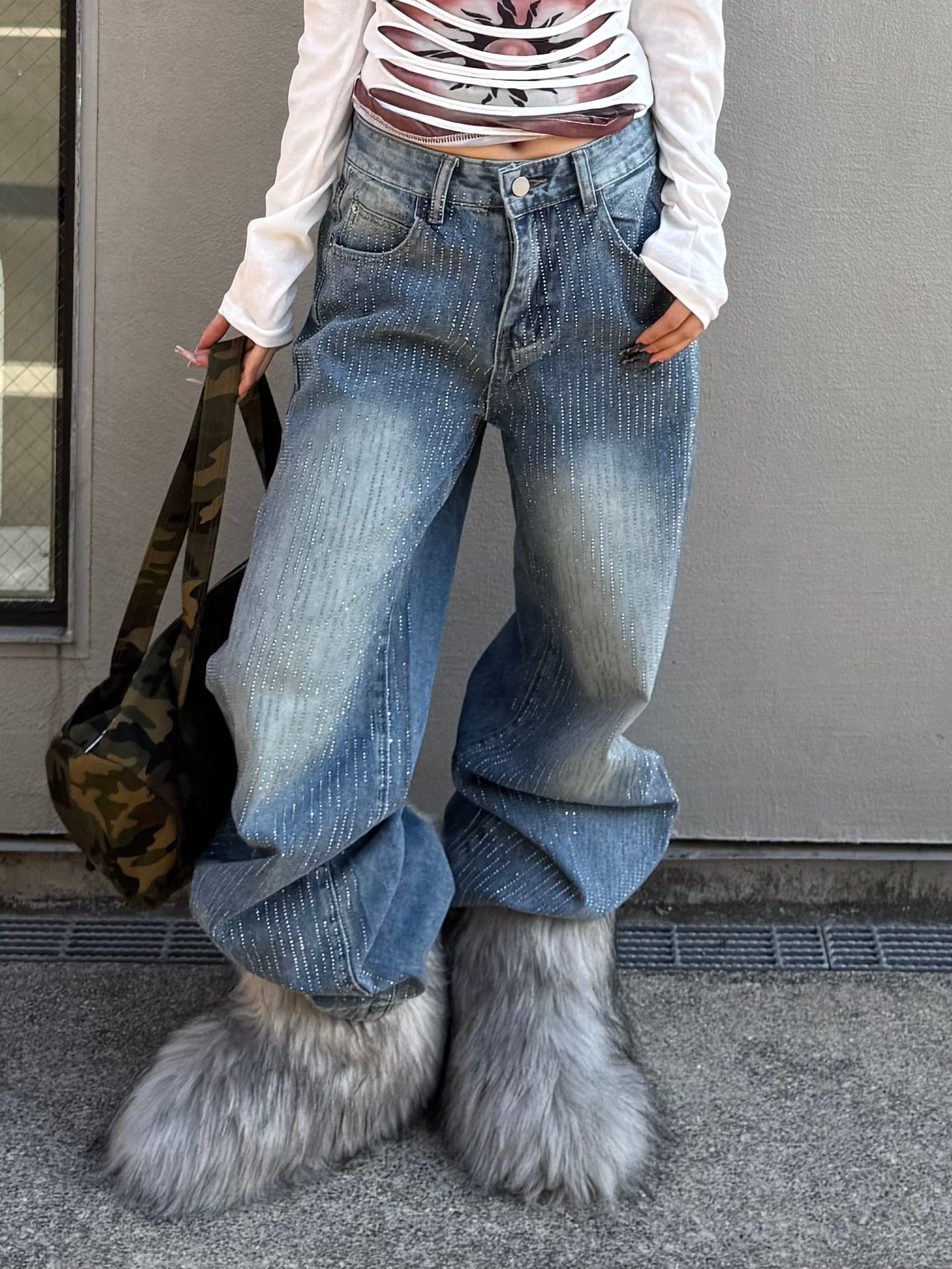 グリッターストーンデニムパンツ DPB86207