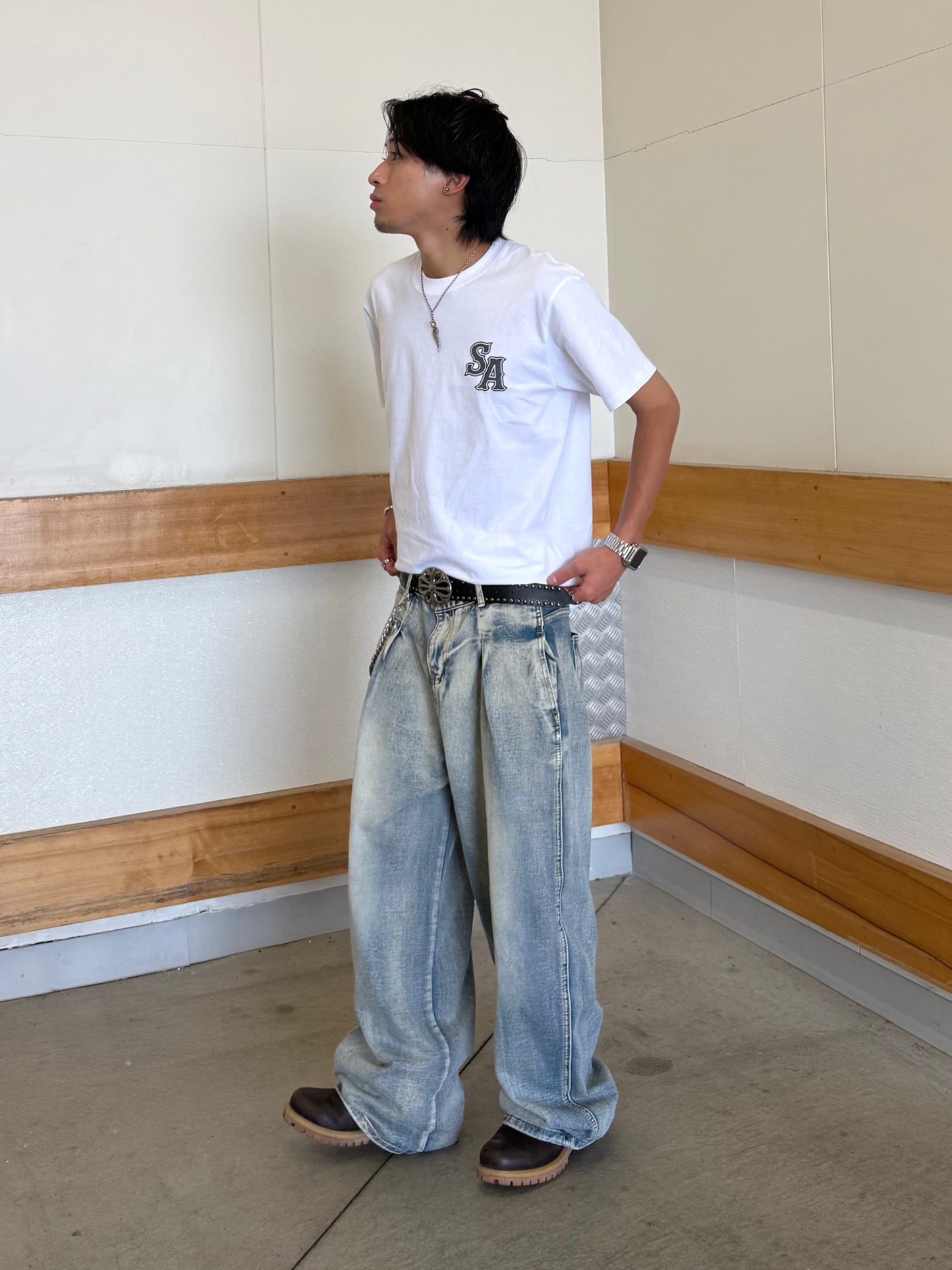 ウォッシュ加工デニムパンツ DPB90207