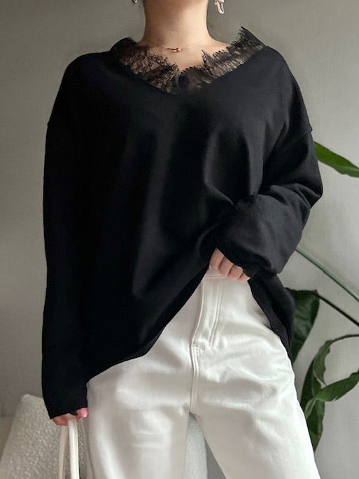 レースVネックニット DPB56358