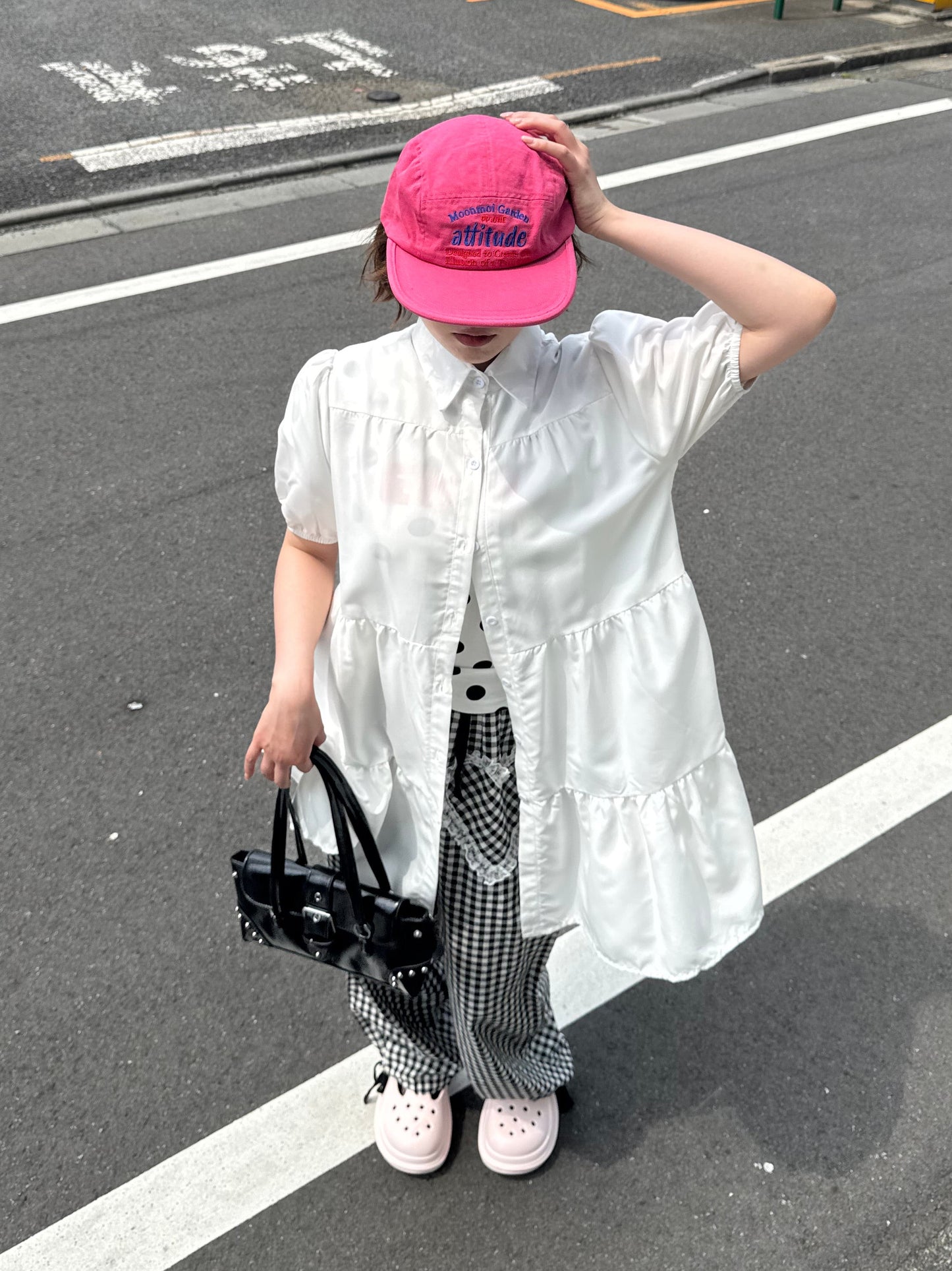 ギャザーシャツワンピース DPB91172