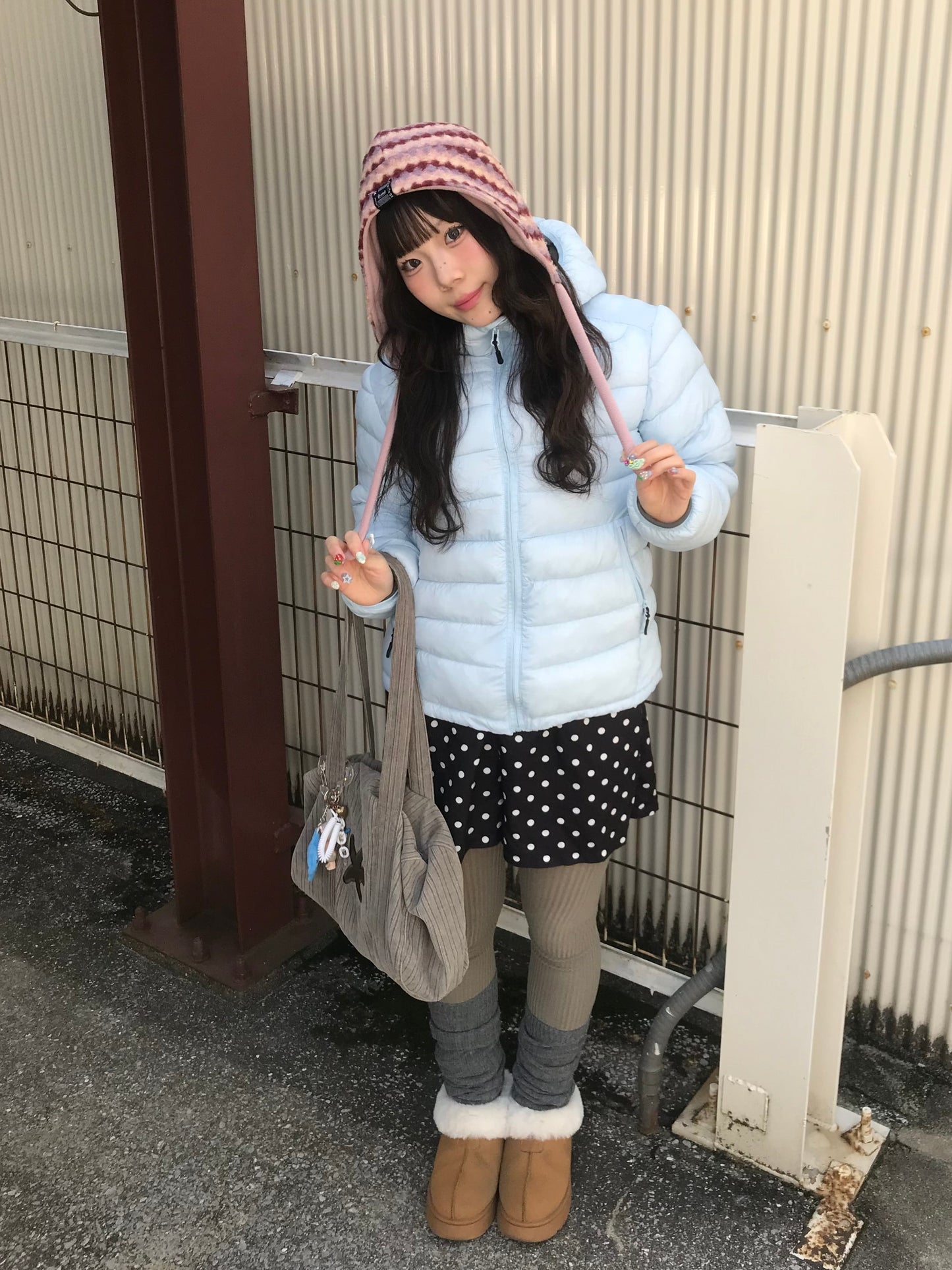 リバーシブルチェックフリースハット DPB89154