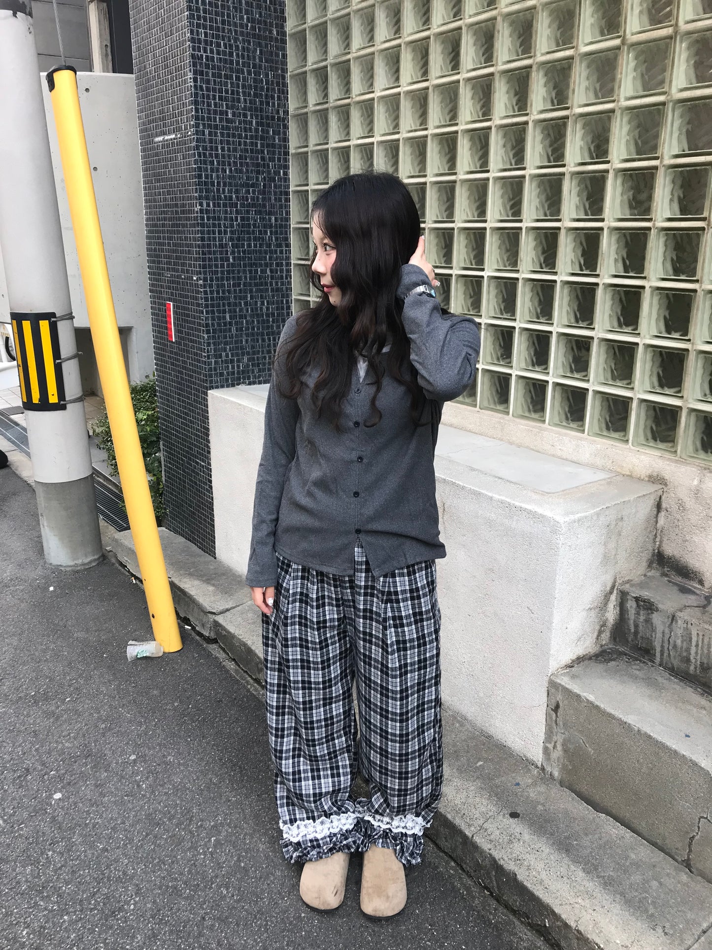 ダークグレーレイヤードトップス DPB89194