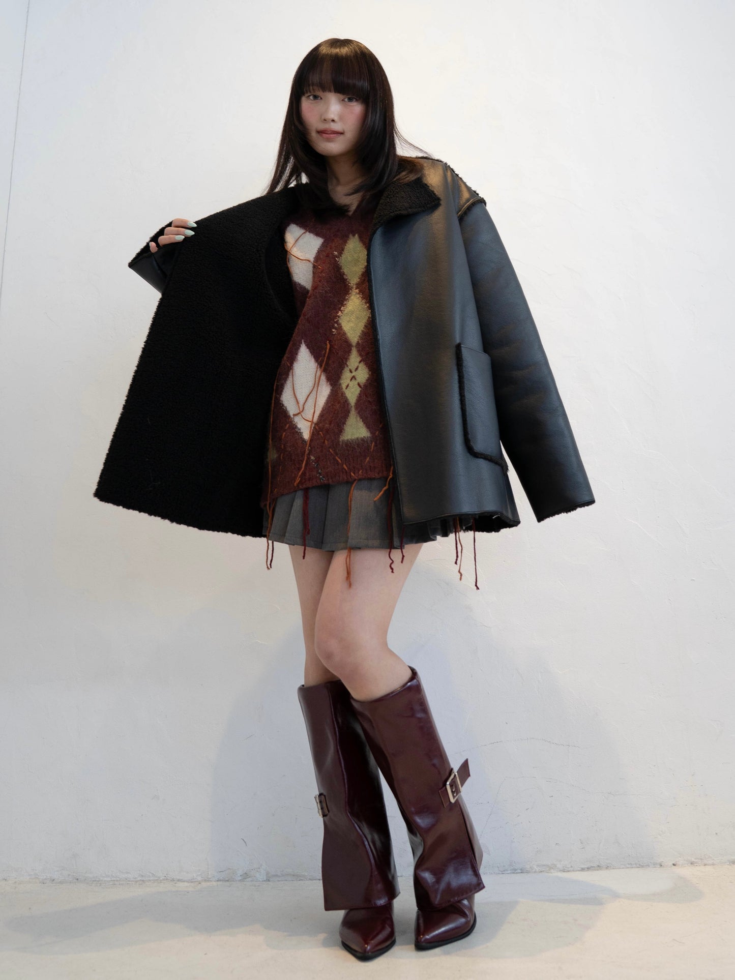 アーガイルチェックニット DPC02012