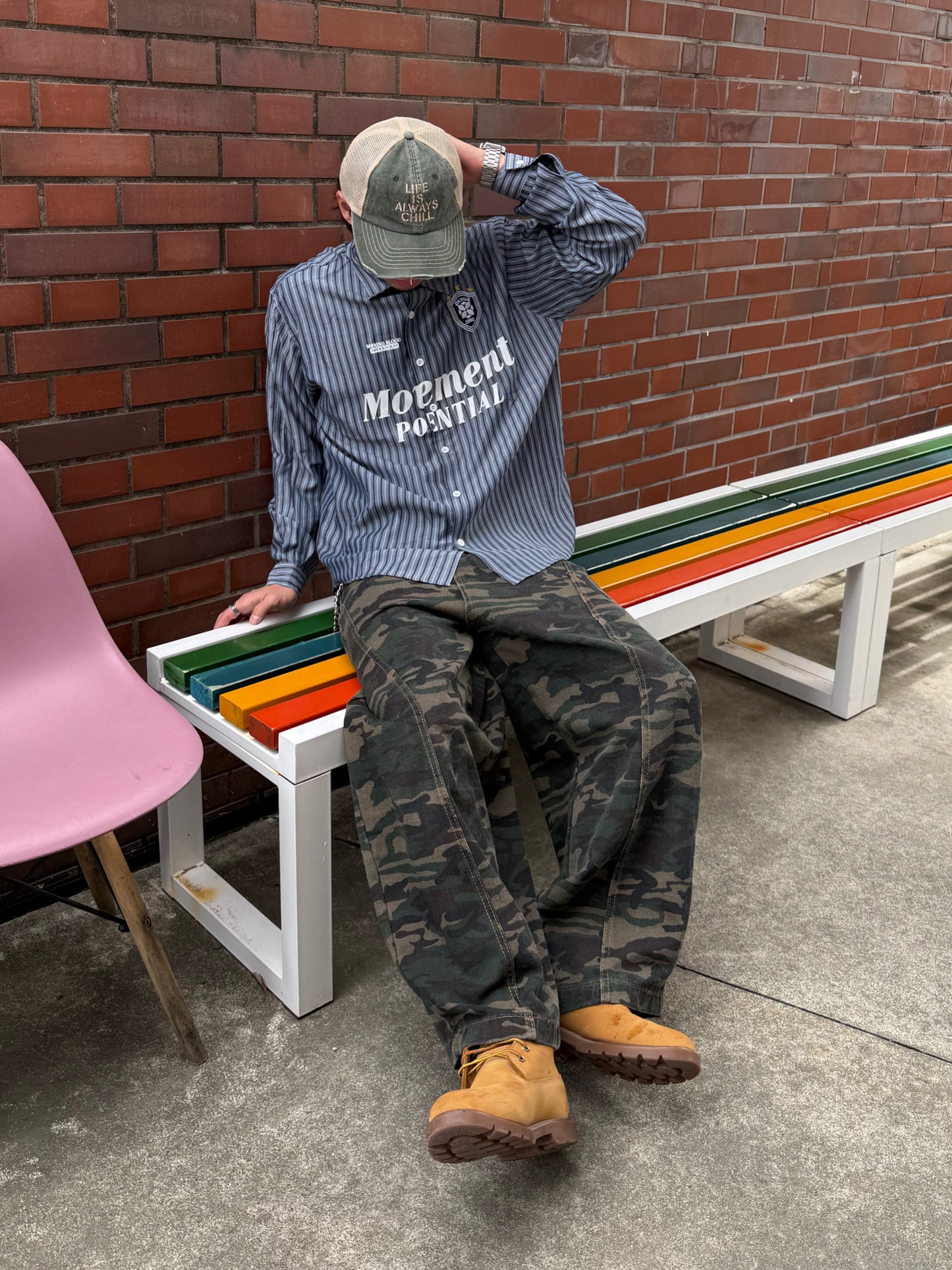 カモフラワイドデニムパンツ DPB90085