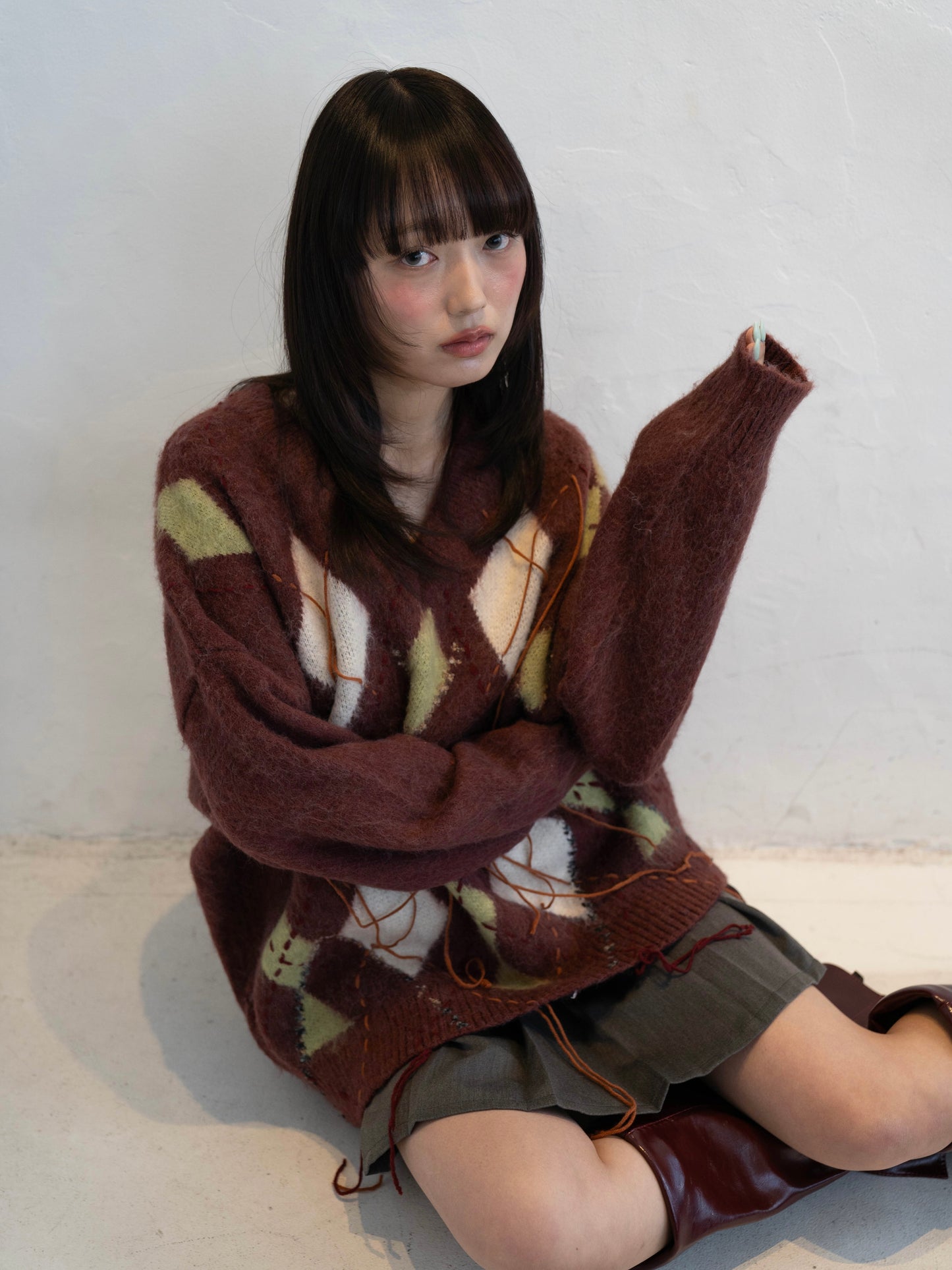 アーガイルチェックニット DPC02012