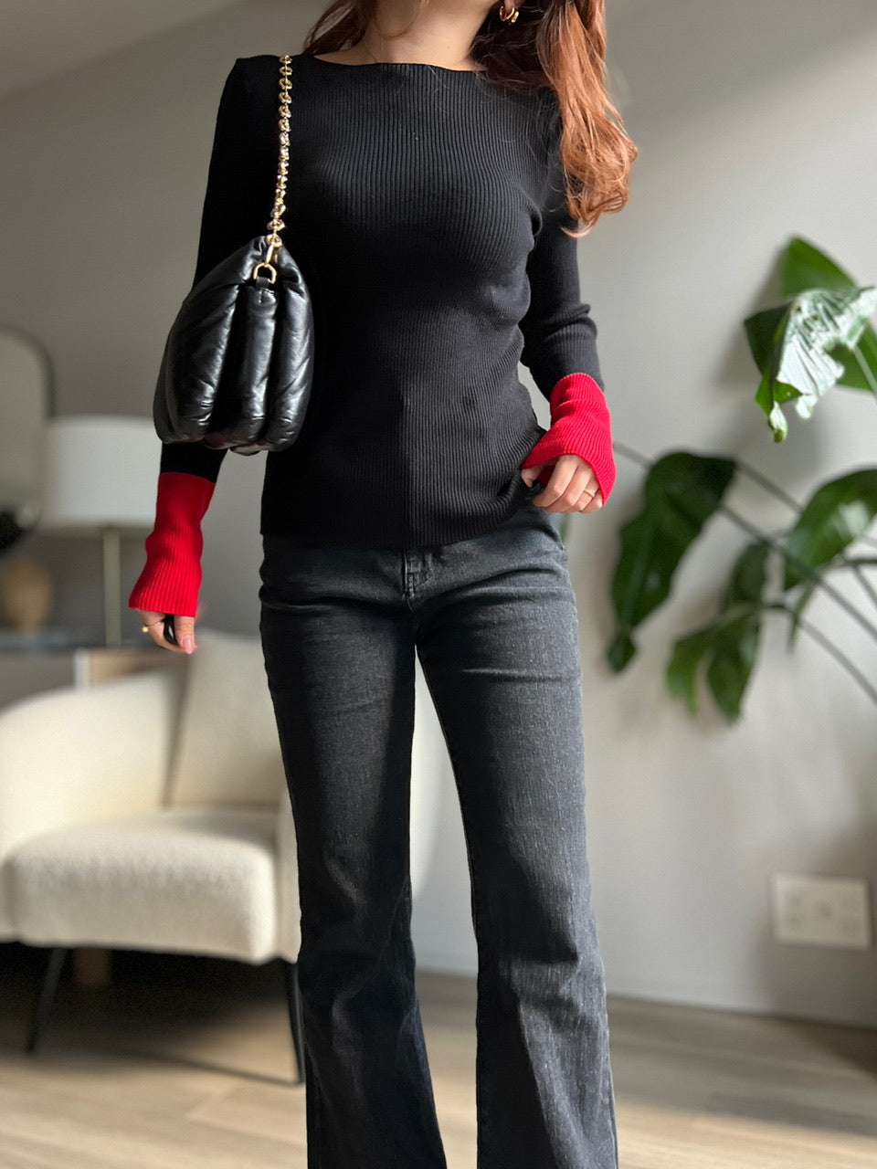 バイカラーニットトップス DPB56366