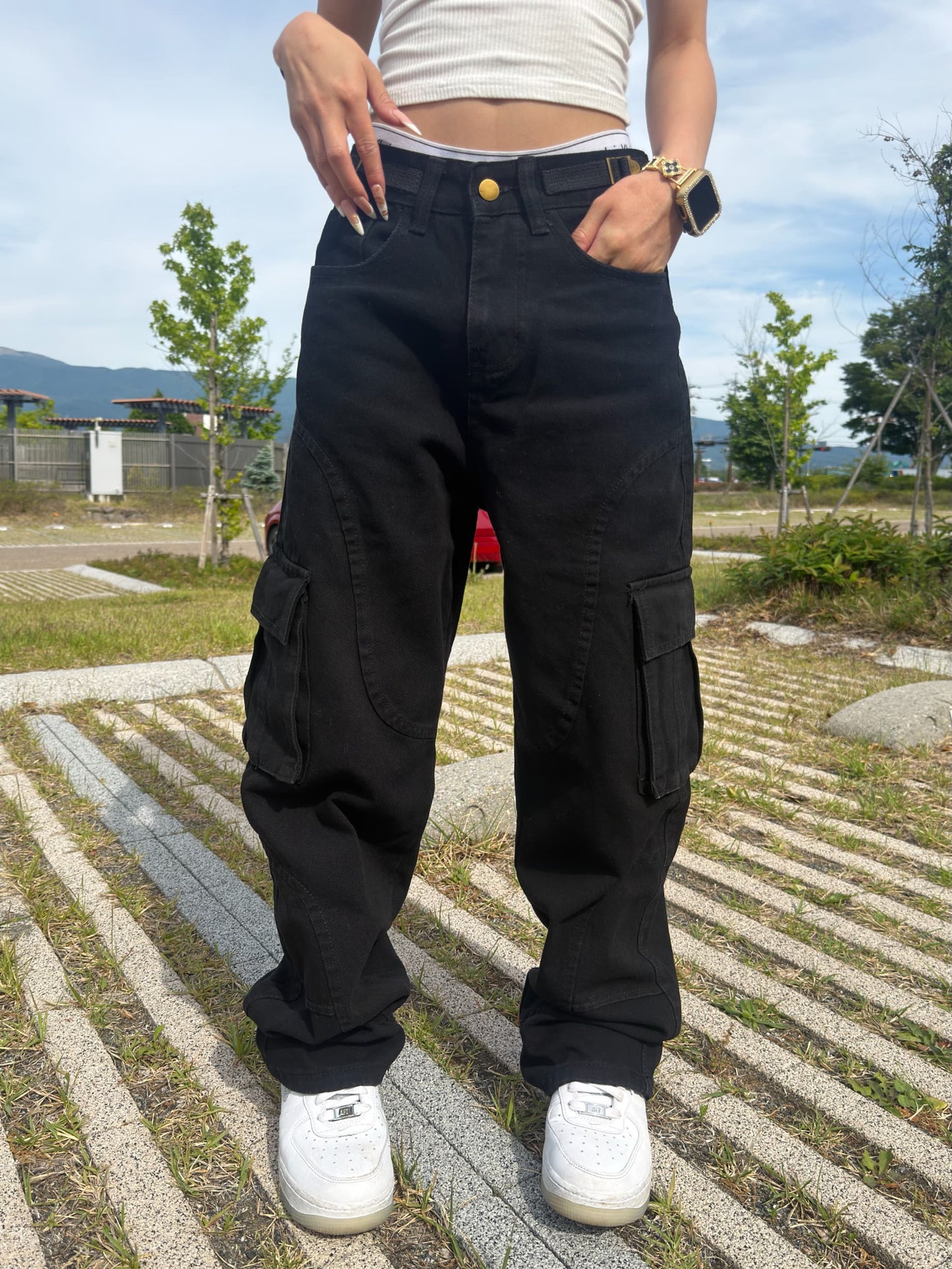 ブラックデニムパンツ DPB42493