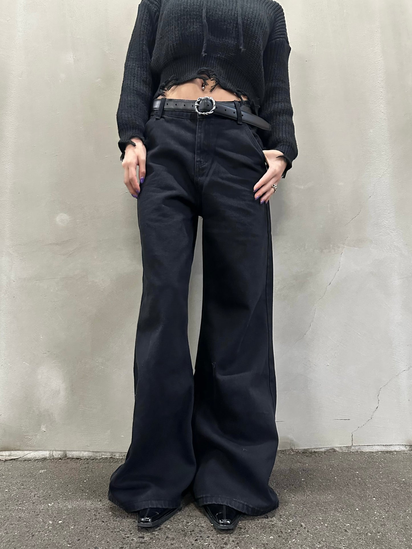 ブラックバギーパンツ DPB26630