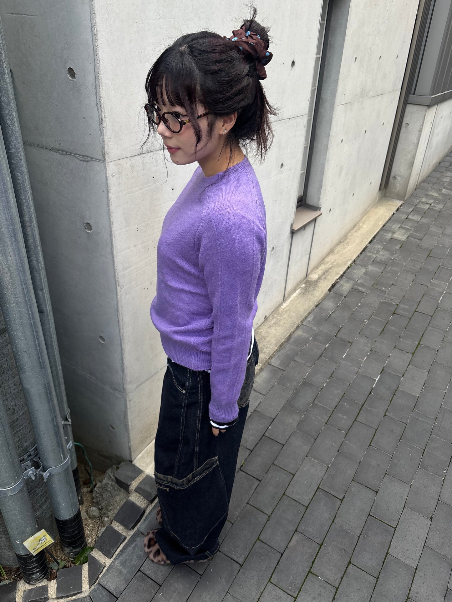 ナチュラルパープルニット DPB89118