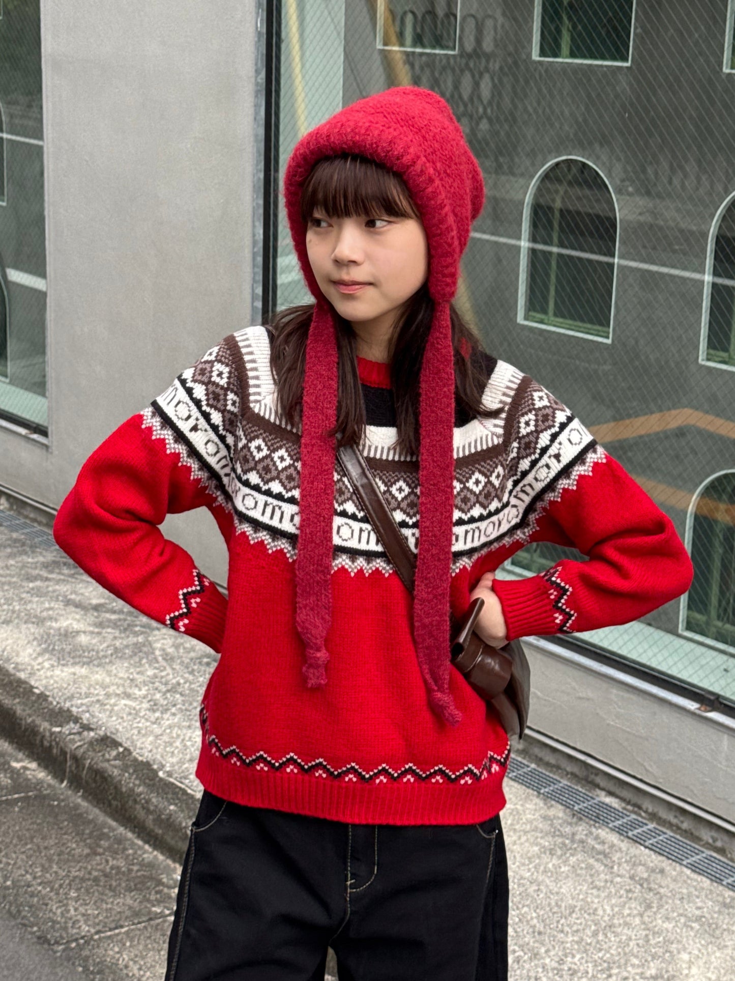 ノルディック柄ニットプルオーバー DPB91055