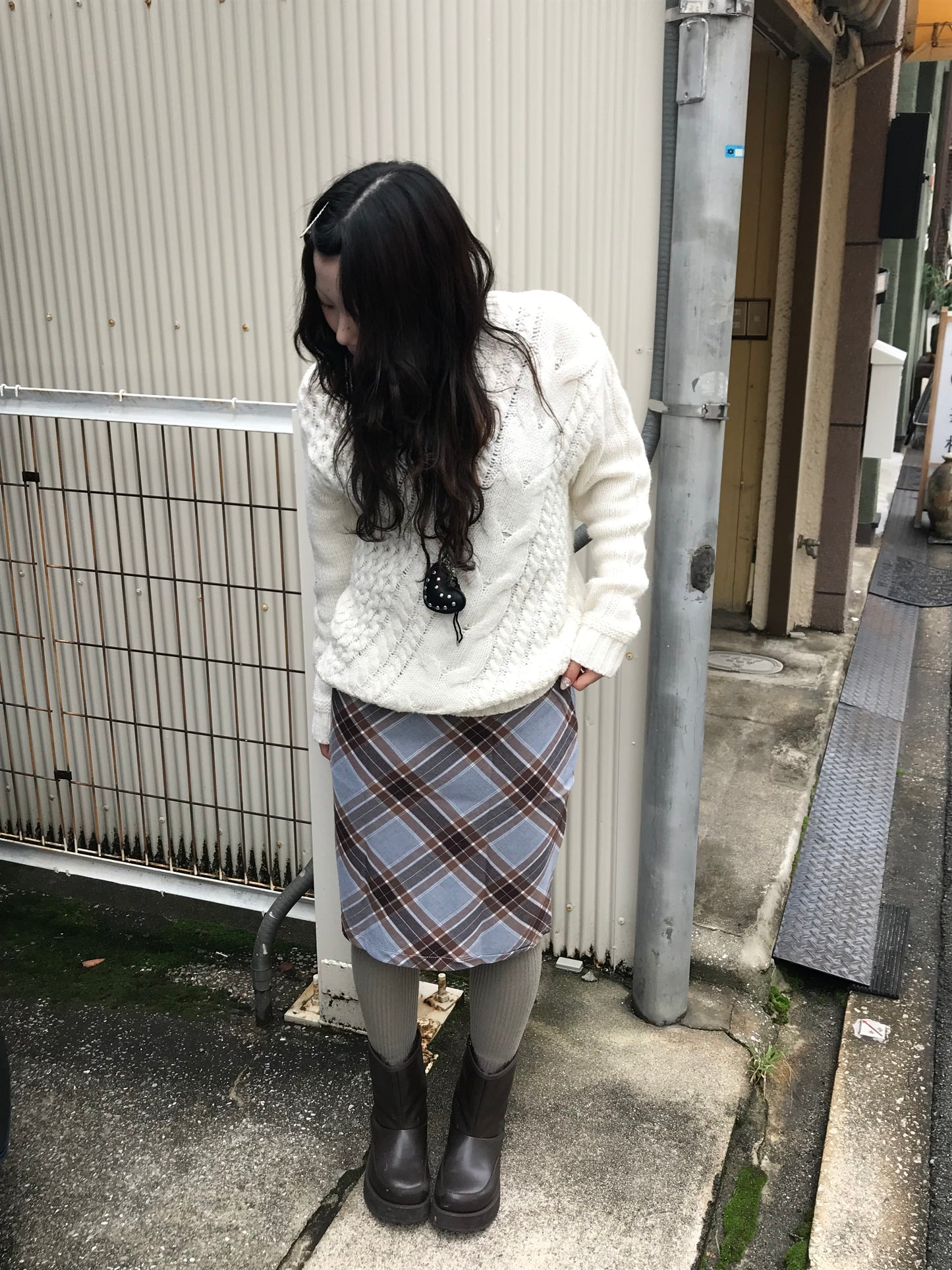 ミディアムチェックスカート DPB89190