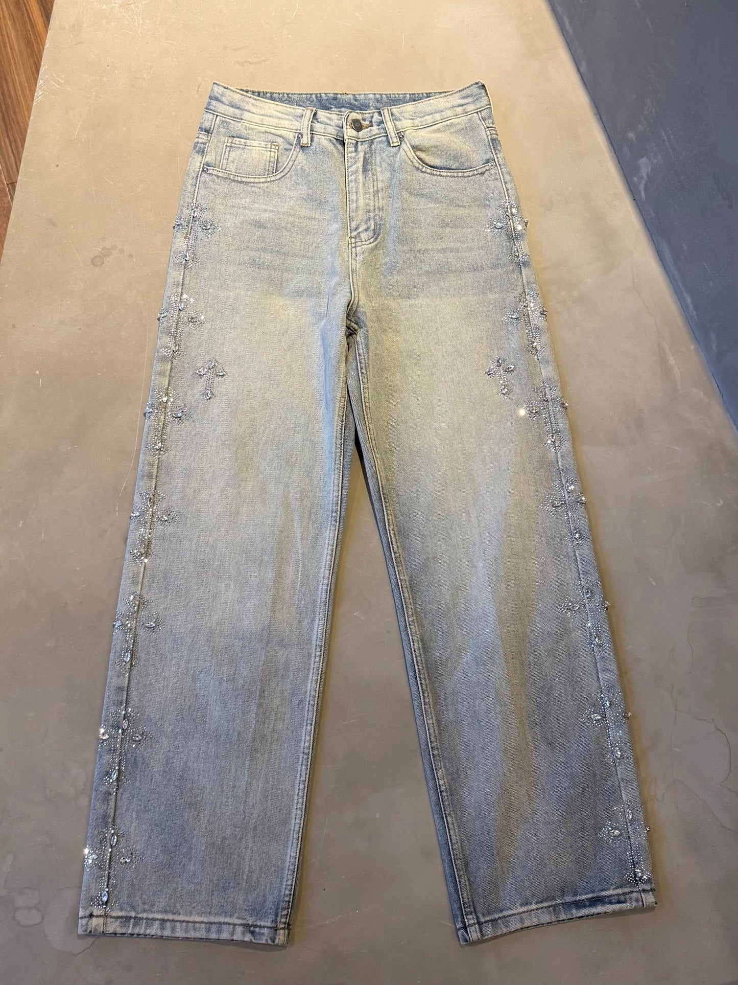 サイドクロスビジューデニムパンツ DPB86169