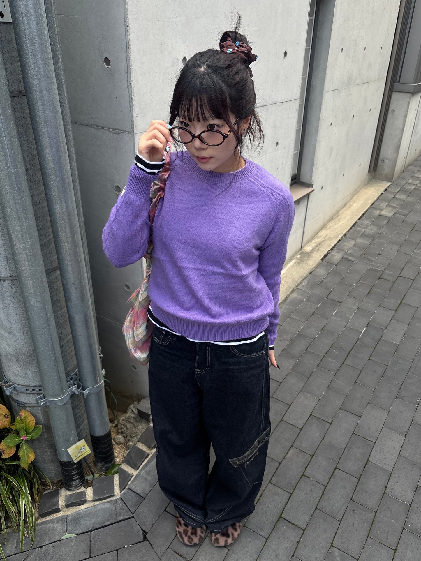 ナチュラルパープルニット DPB89118