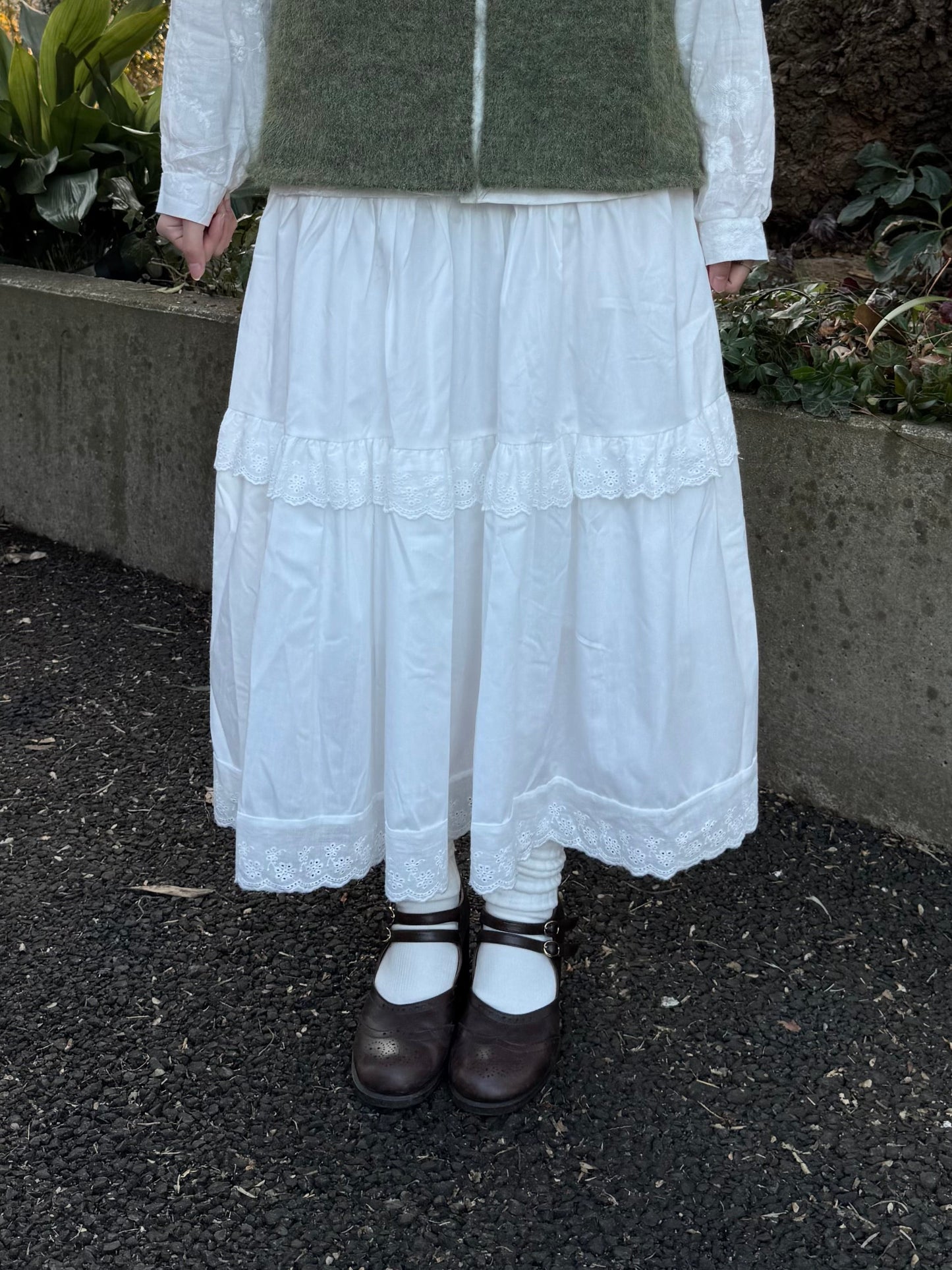 コットンレースロングスカート DPC03009