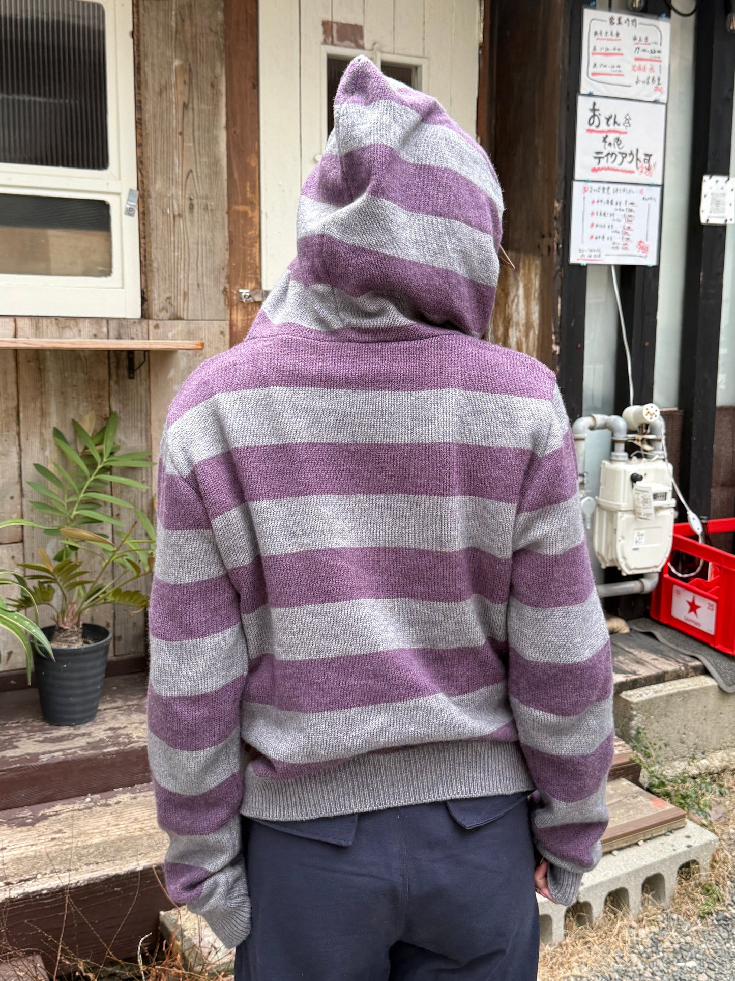 パープルストライプニット DPC01027