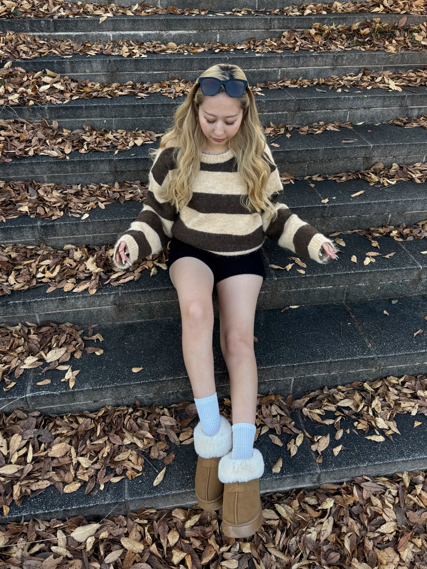 ボーダニットトップス DPB73526