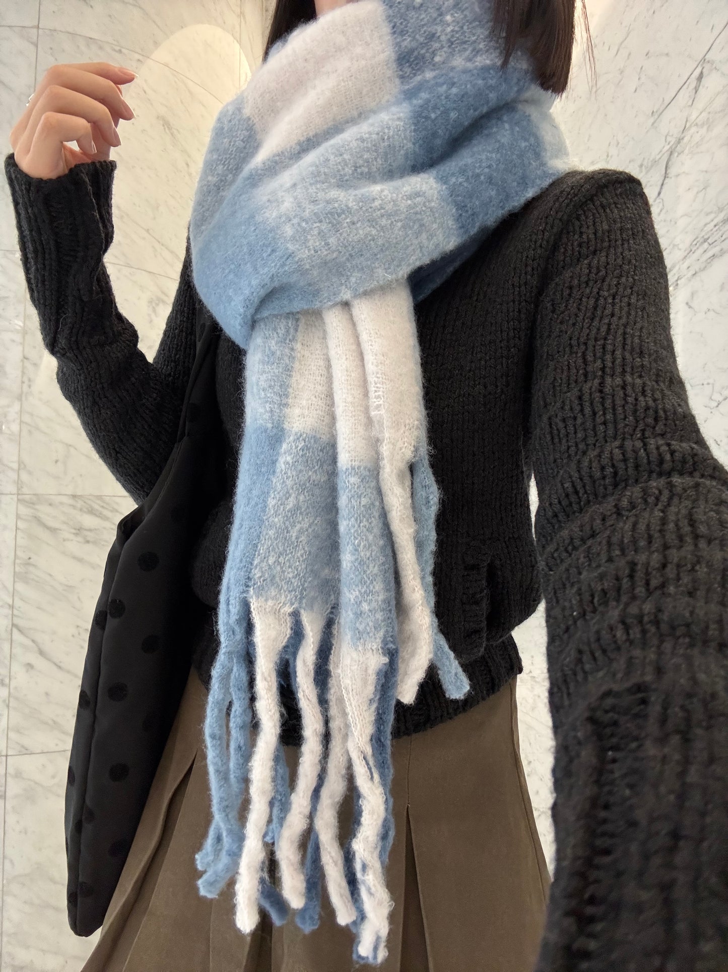 チェック柄ボリュームマフラー DPB93034