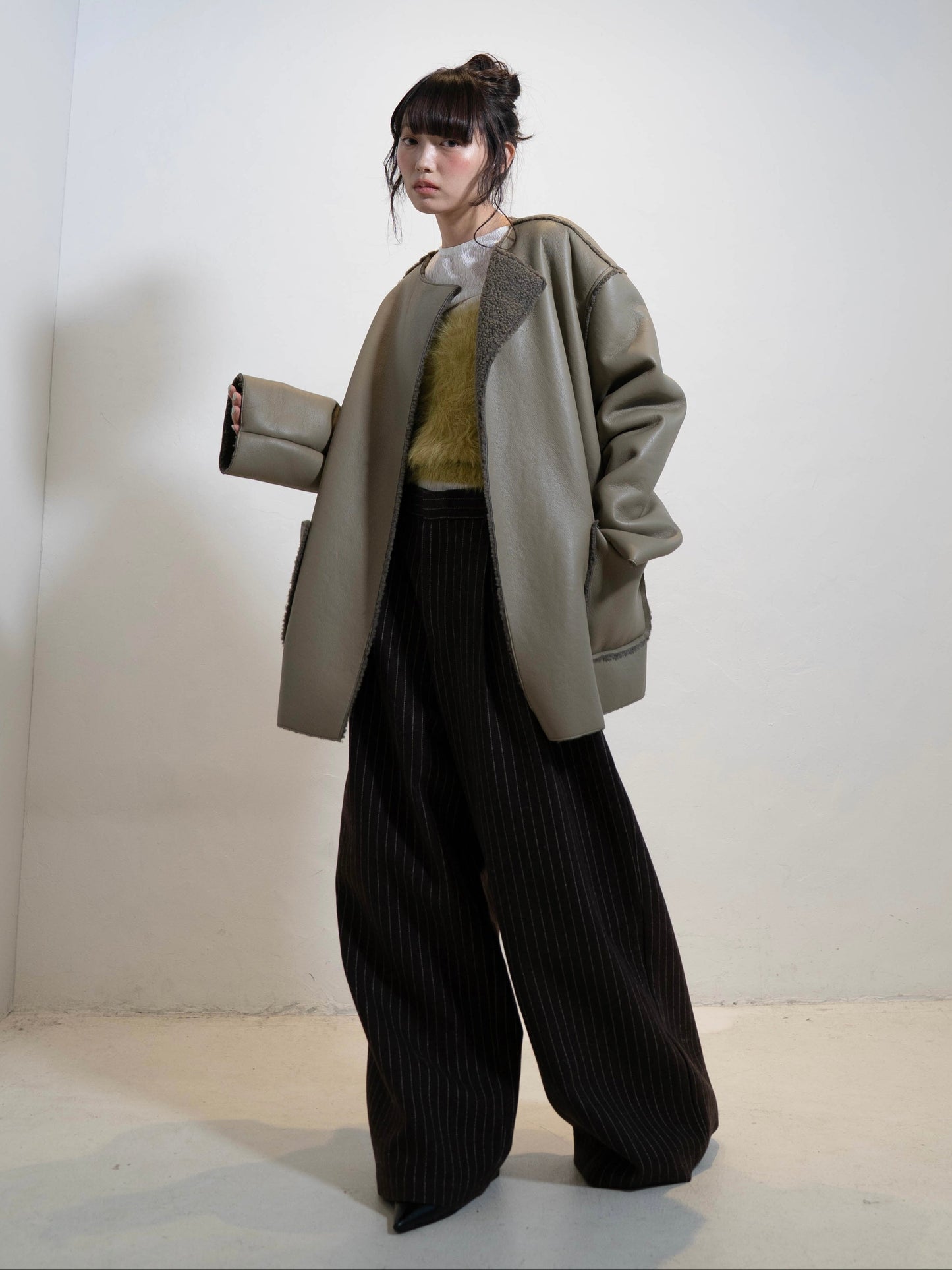 ポイントボアフェイクレザージャケット DPC02010