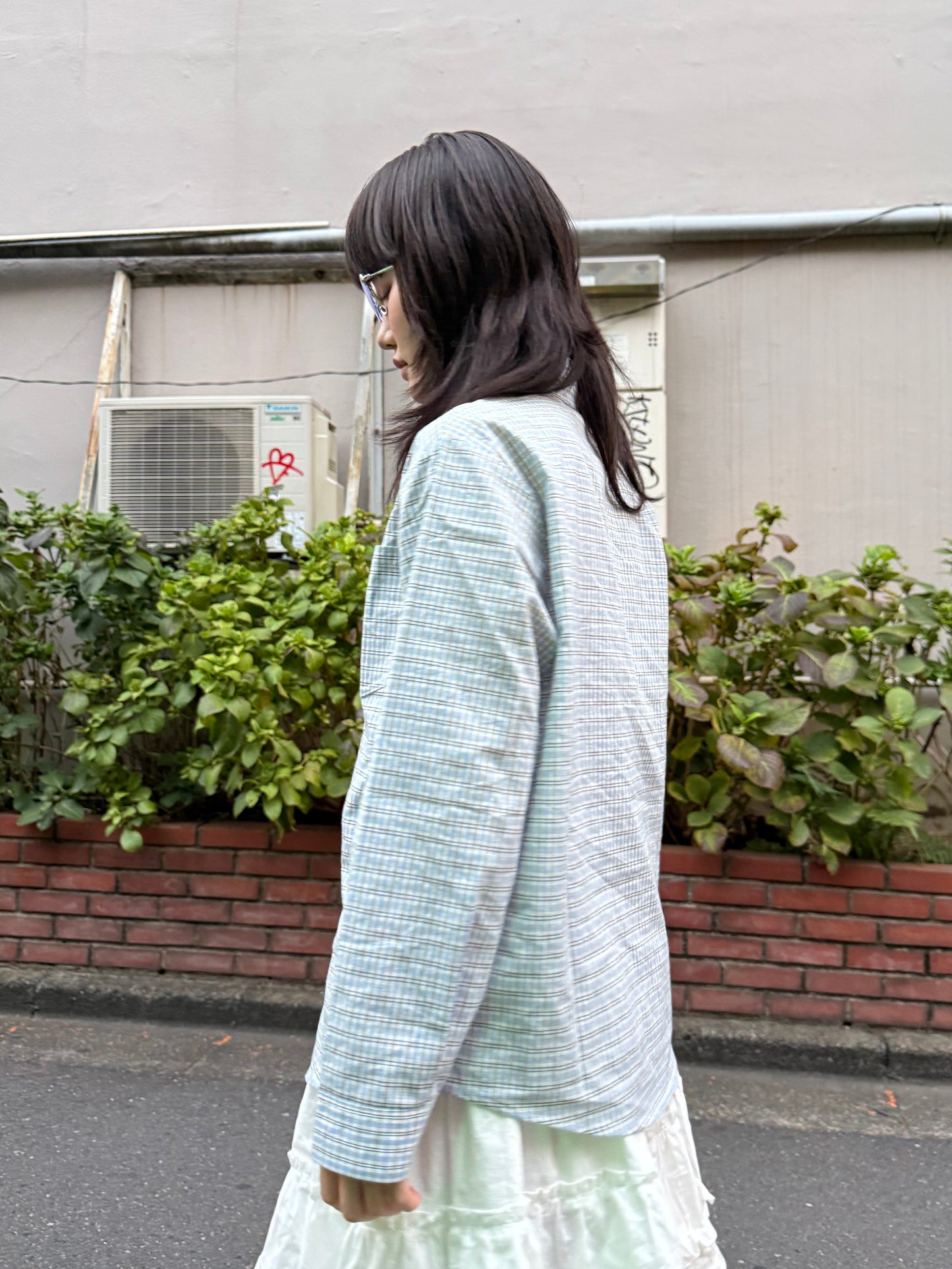 ライトブルーミニチェックシャツ DPA43675