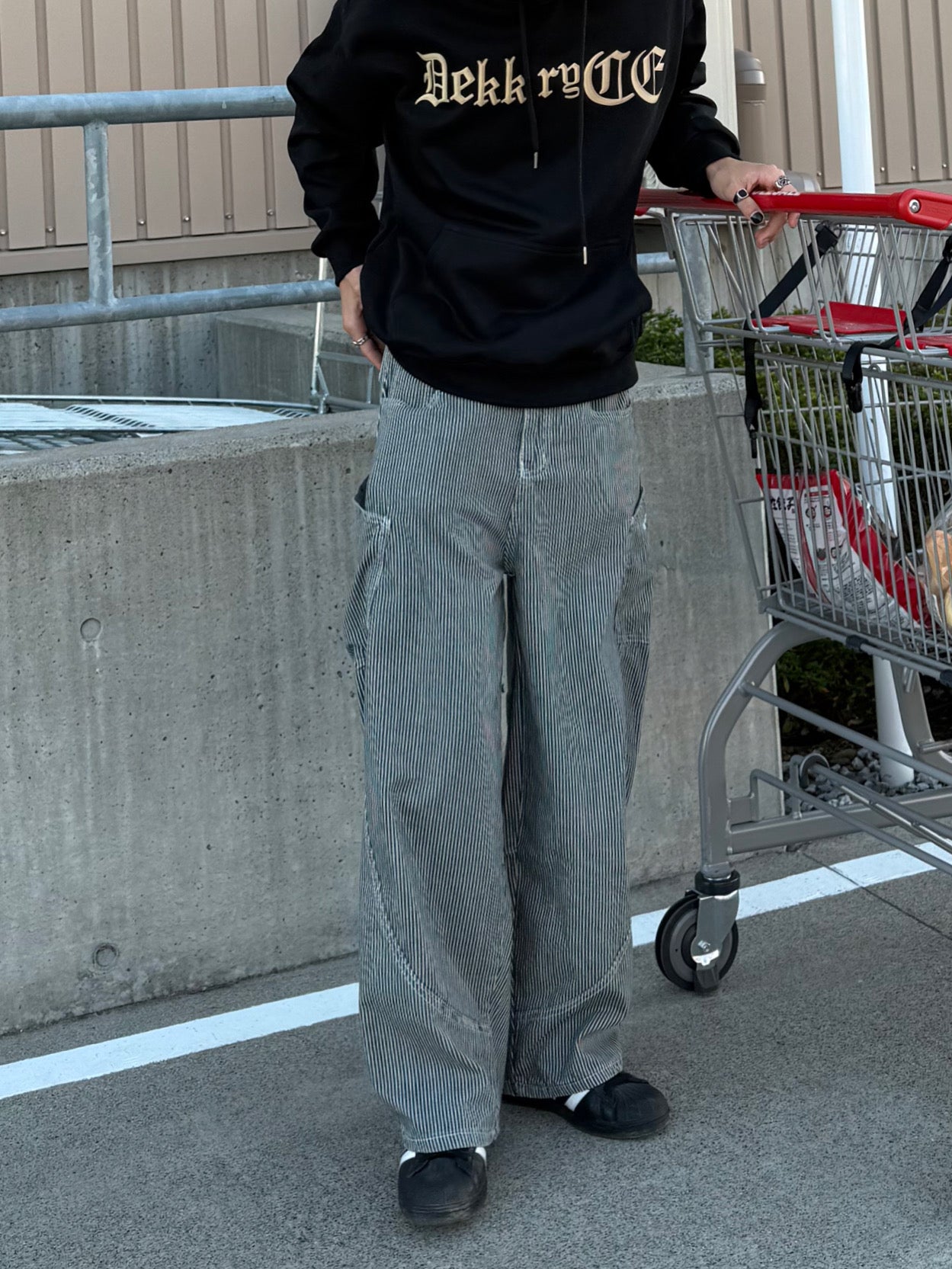 ストライプワイドデニムパンツ DPB90083