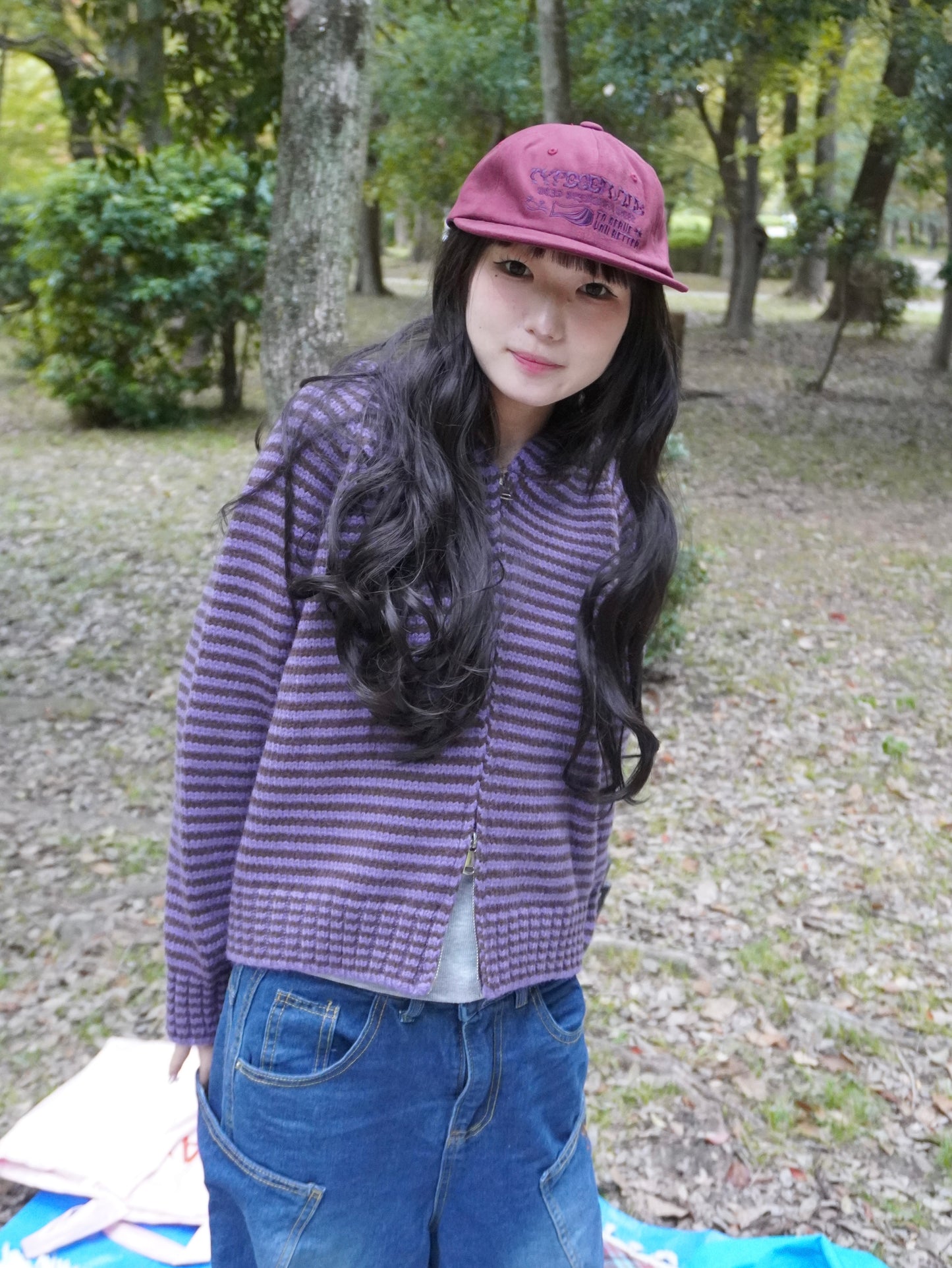 ボーダーニットダブルジップパーカー DPB85367