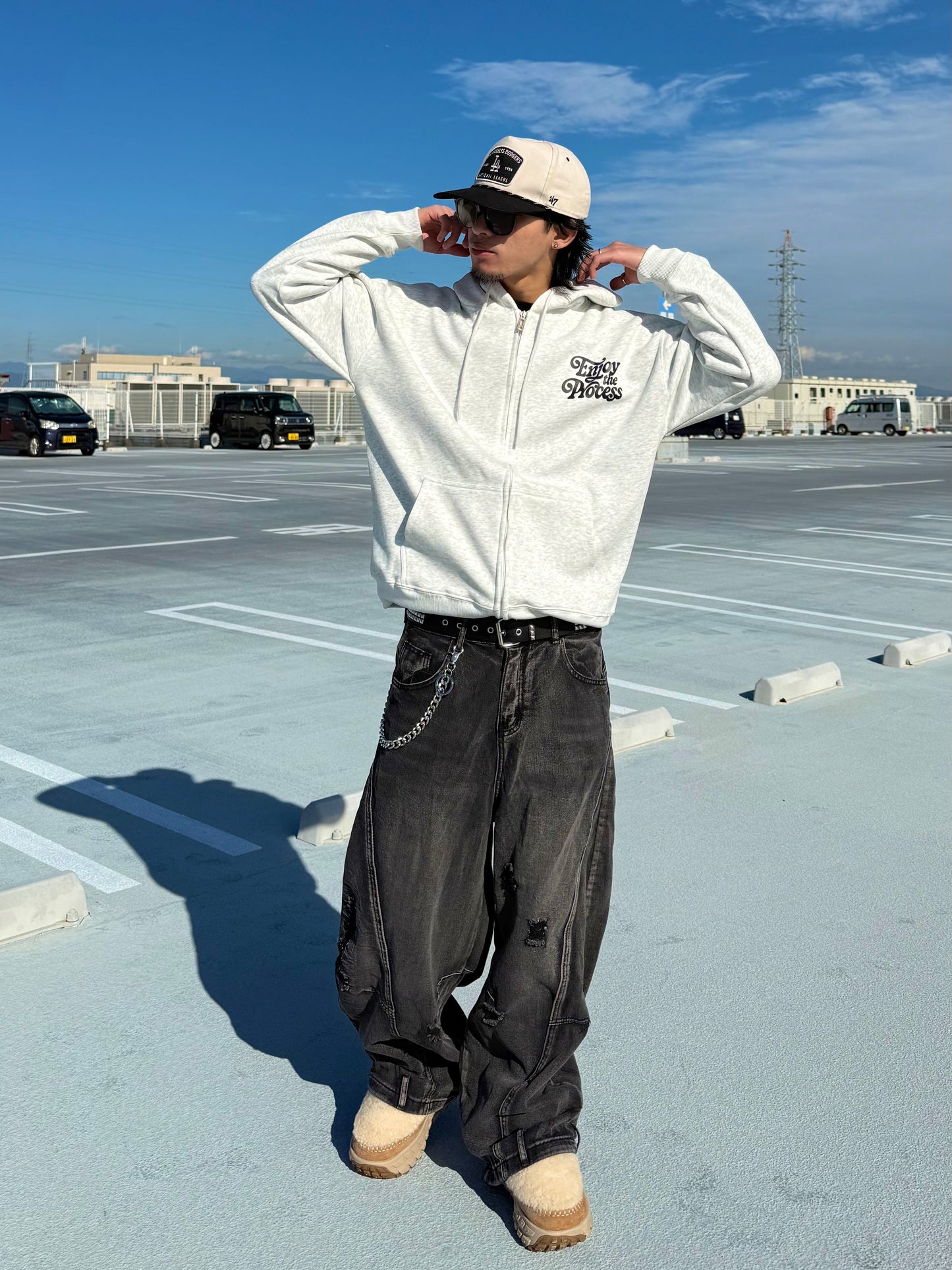 ユニセックスロゴジップパーカー DPB73565