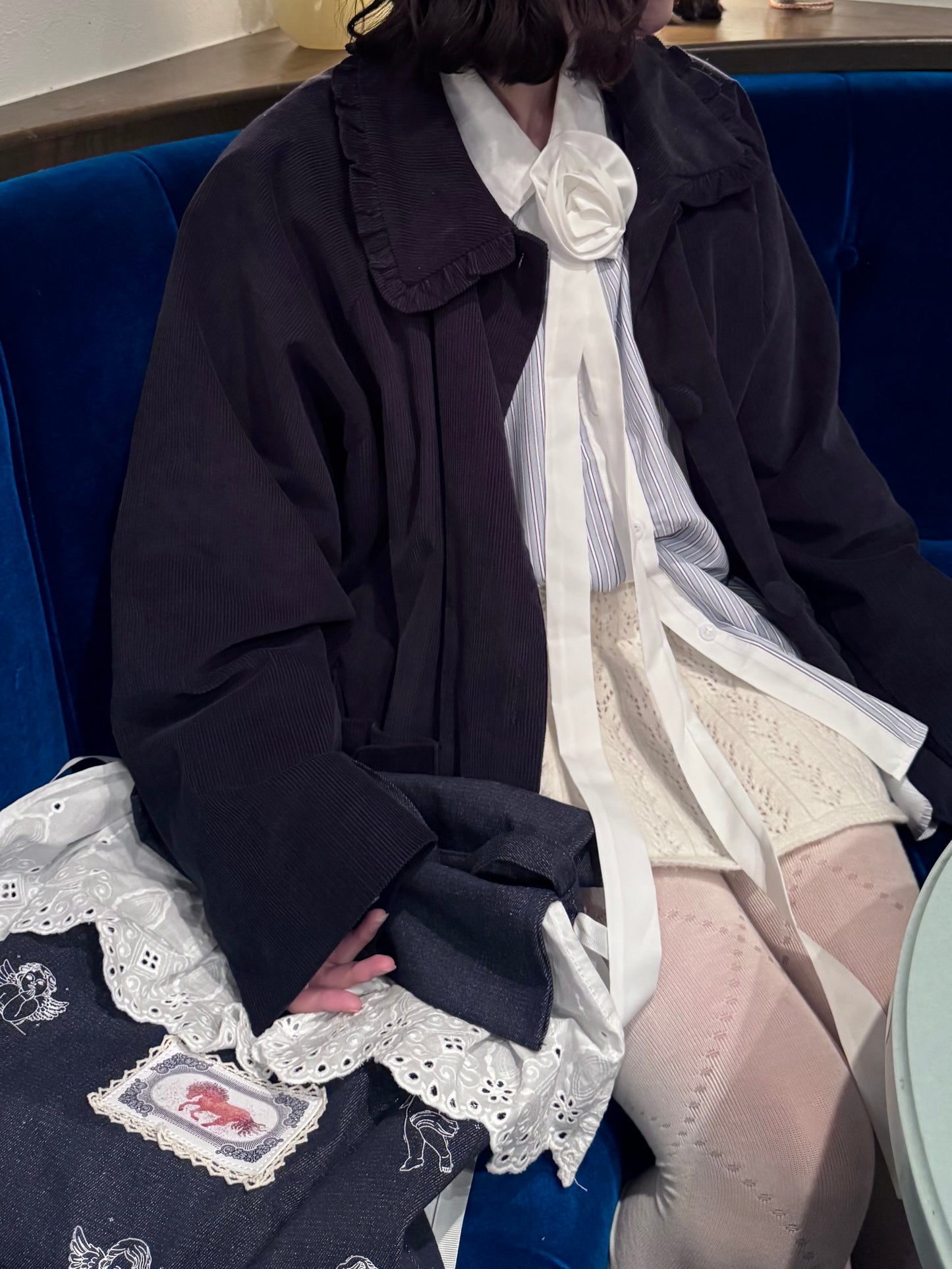 ローズストライプボウタイシャツ DPC03031