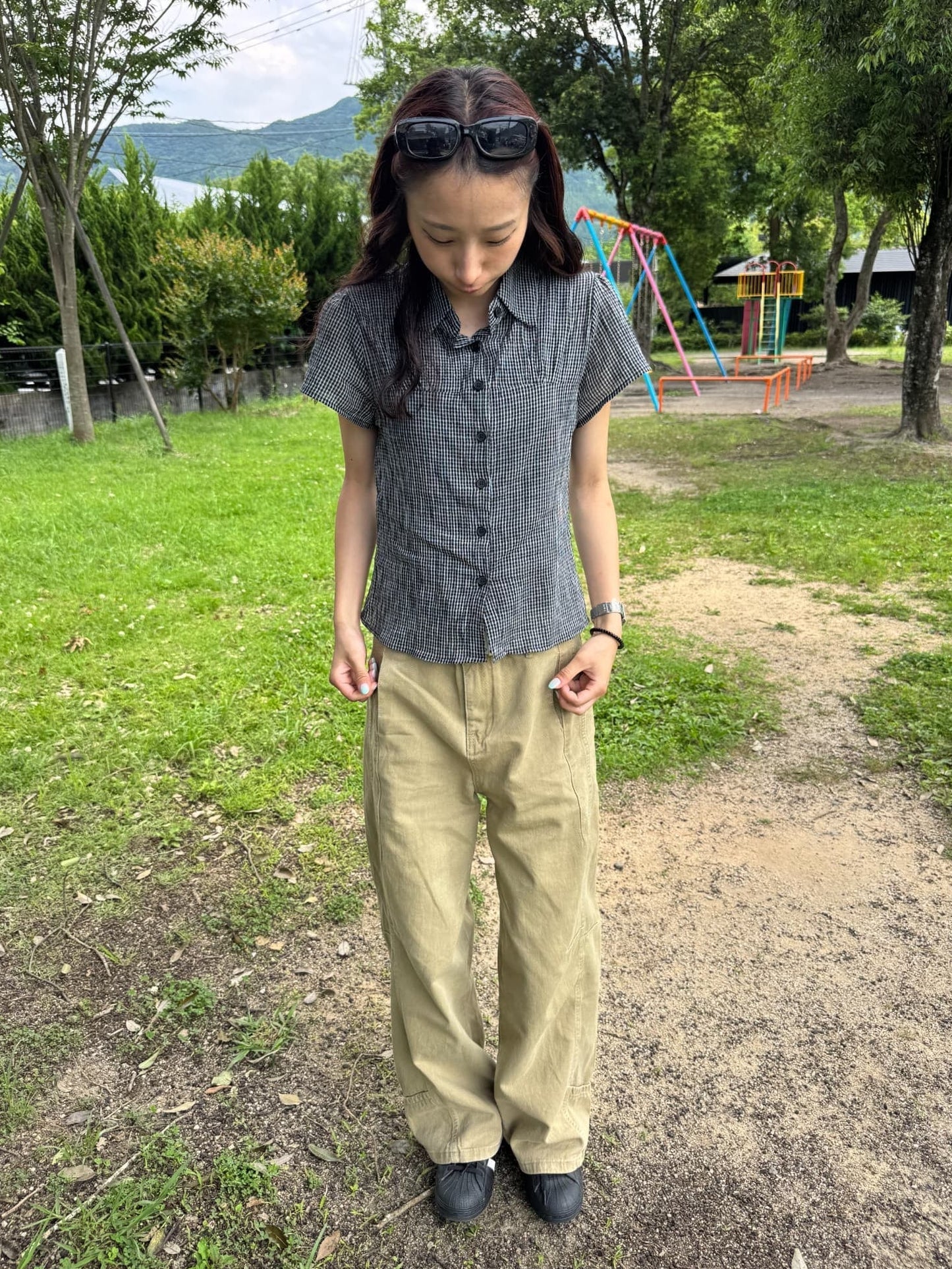 スリムフィットチェックシャツ DPC07036