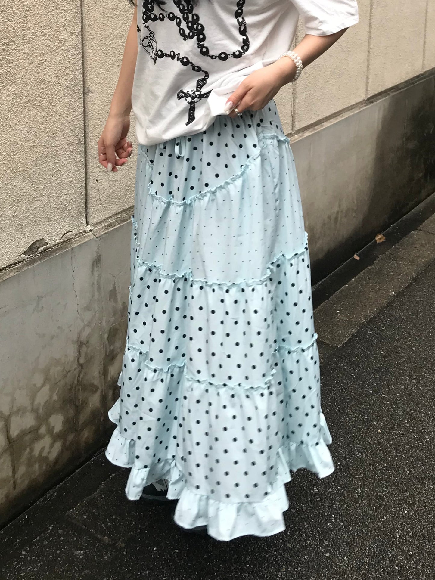 ドットフリルロングスカート DPB89246