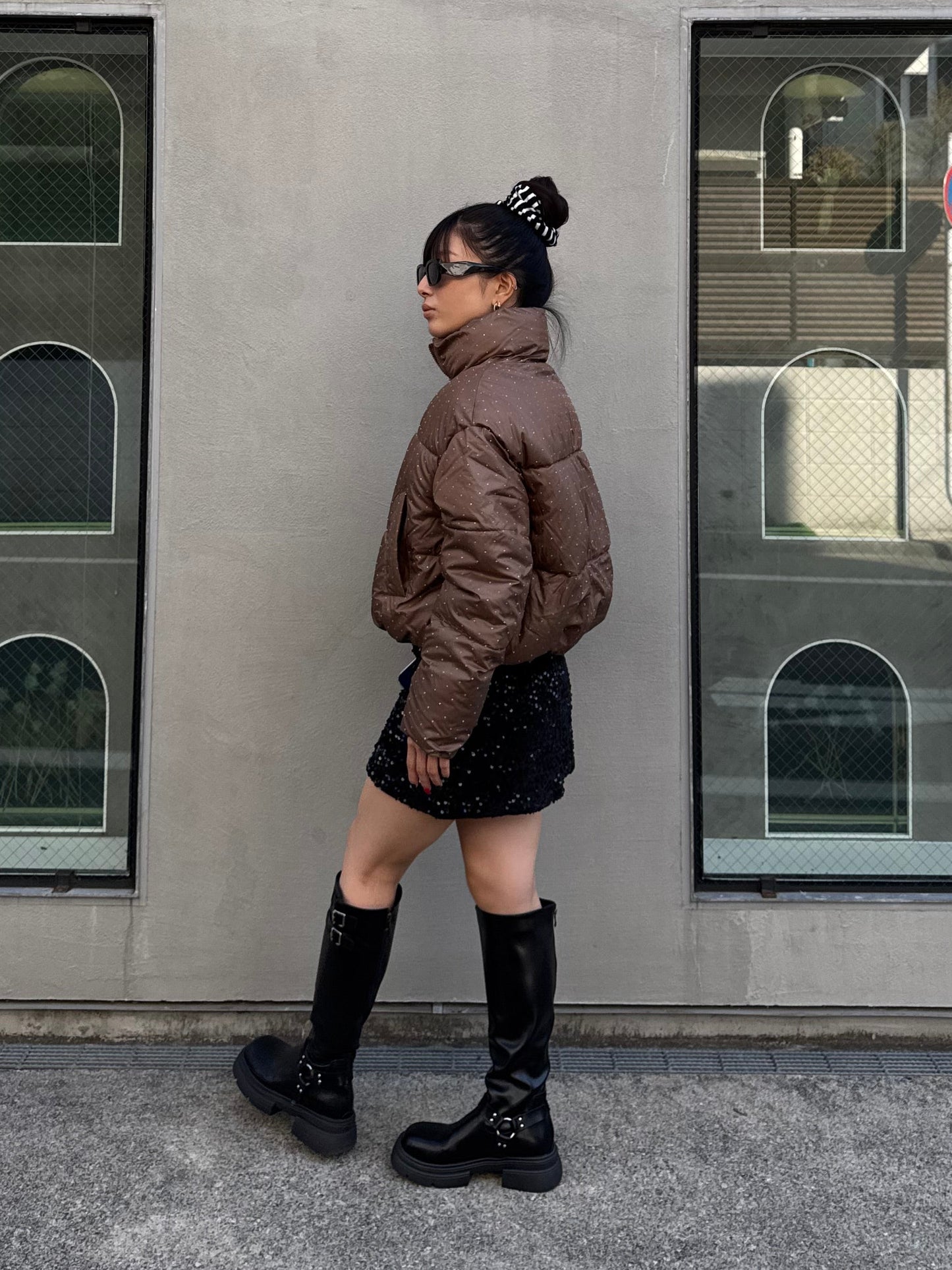 ラメショートダウンジャケット DPB86154