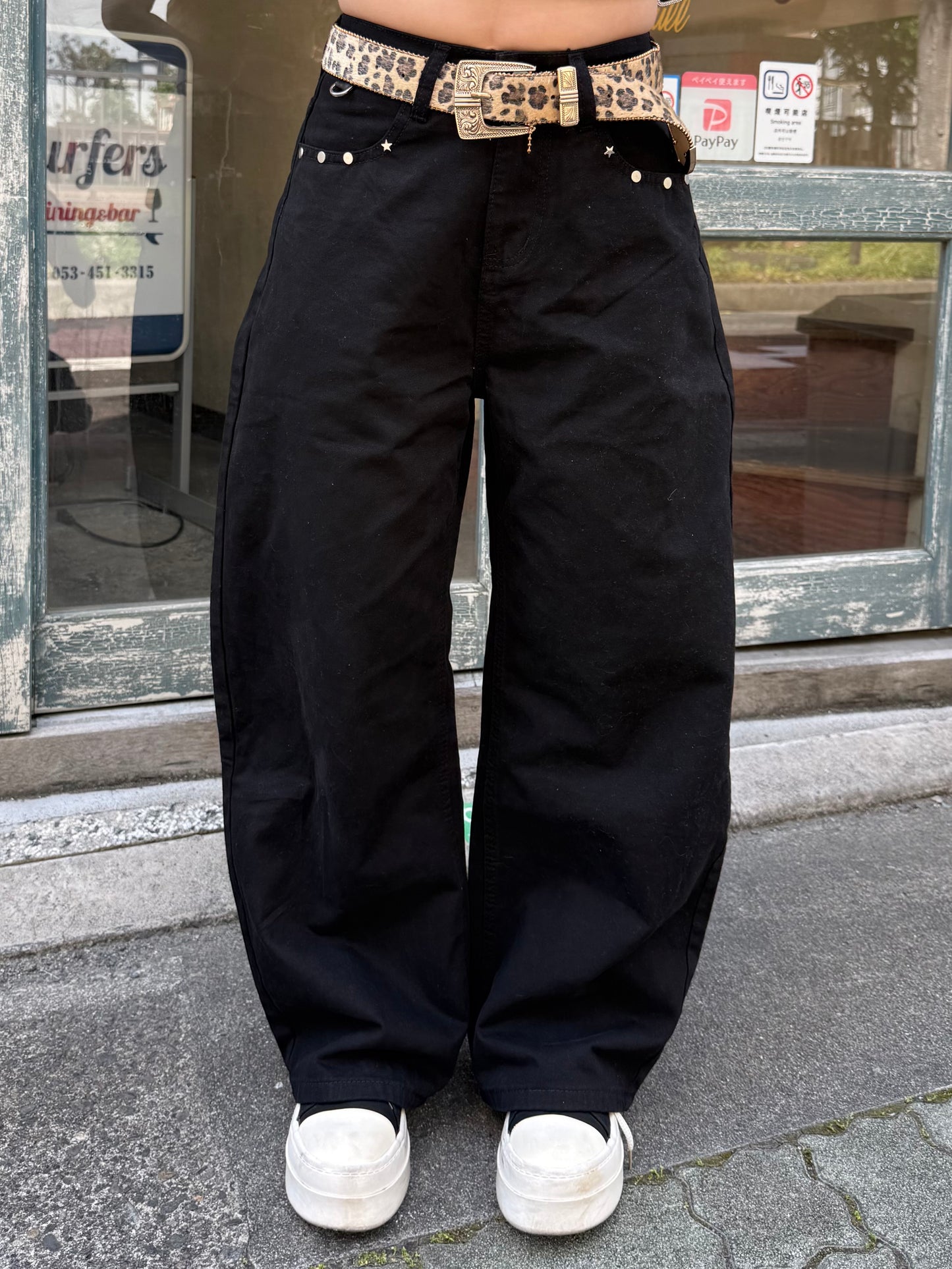 ハイウエストブラックパンツ DPB73612