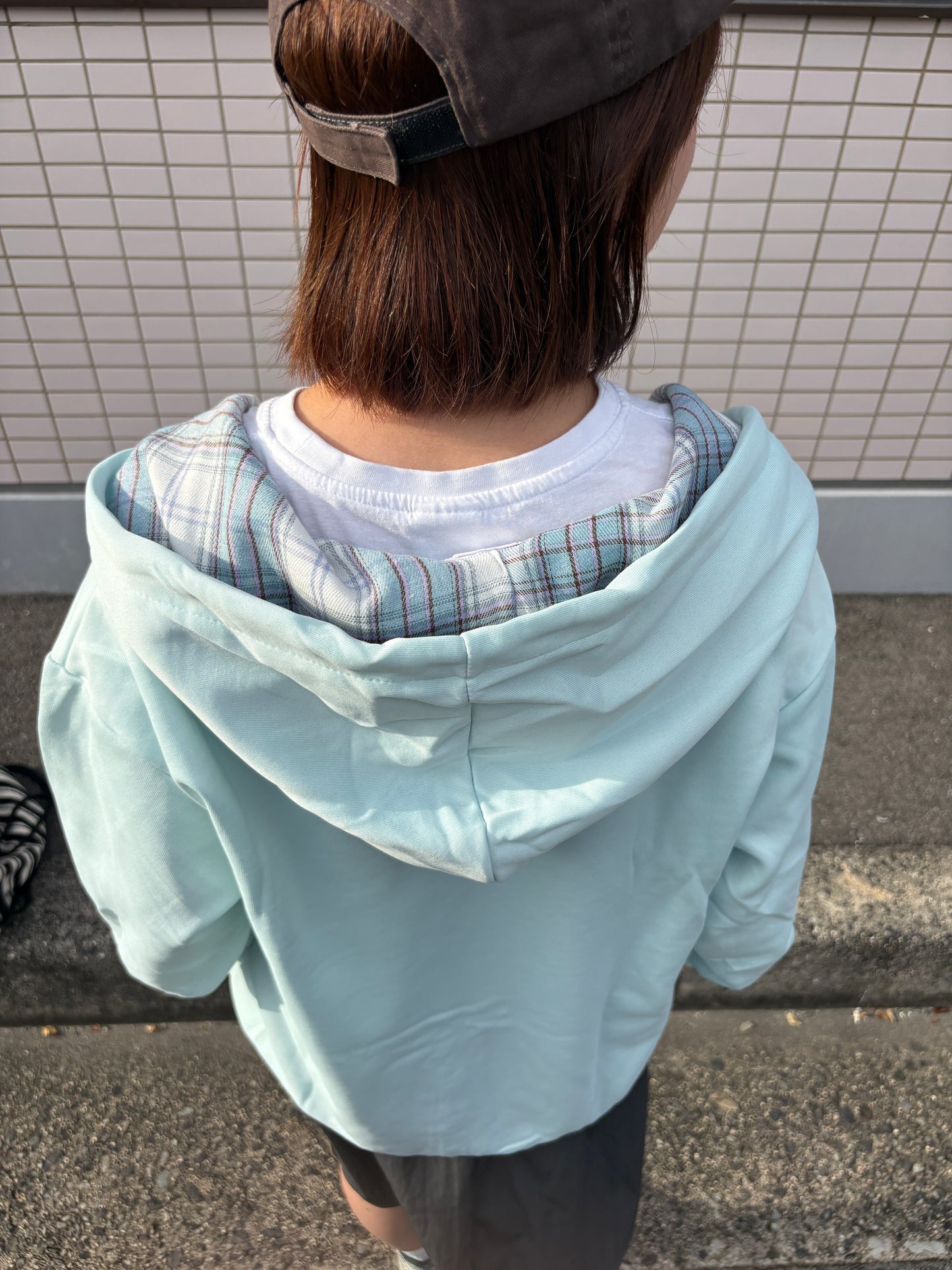 チェックジップパーカー DPB97009