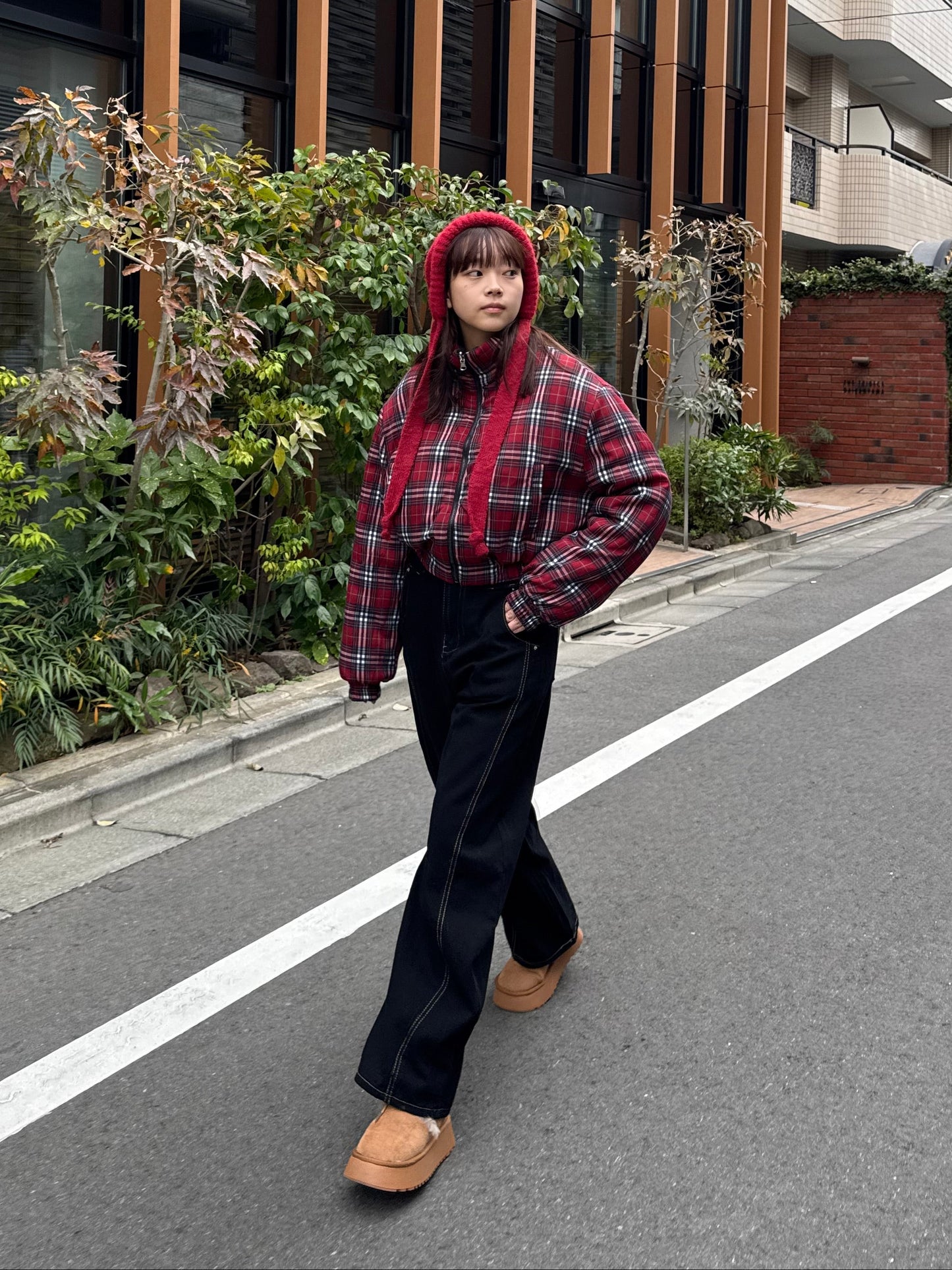 リバーシブルチェックダウンジャケット DPB91054