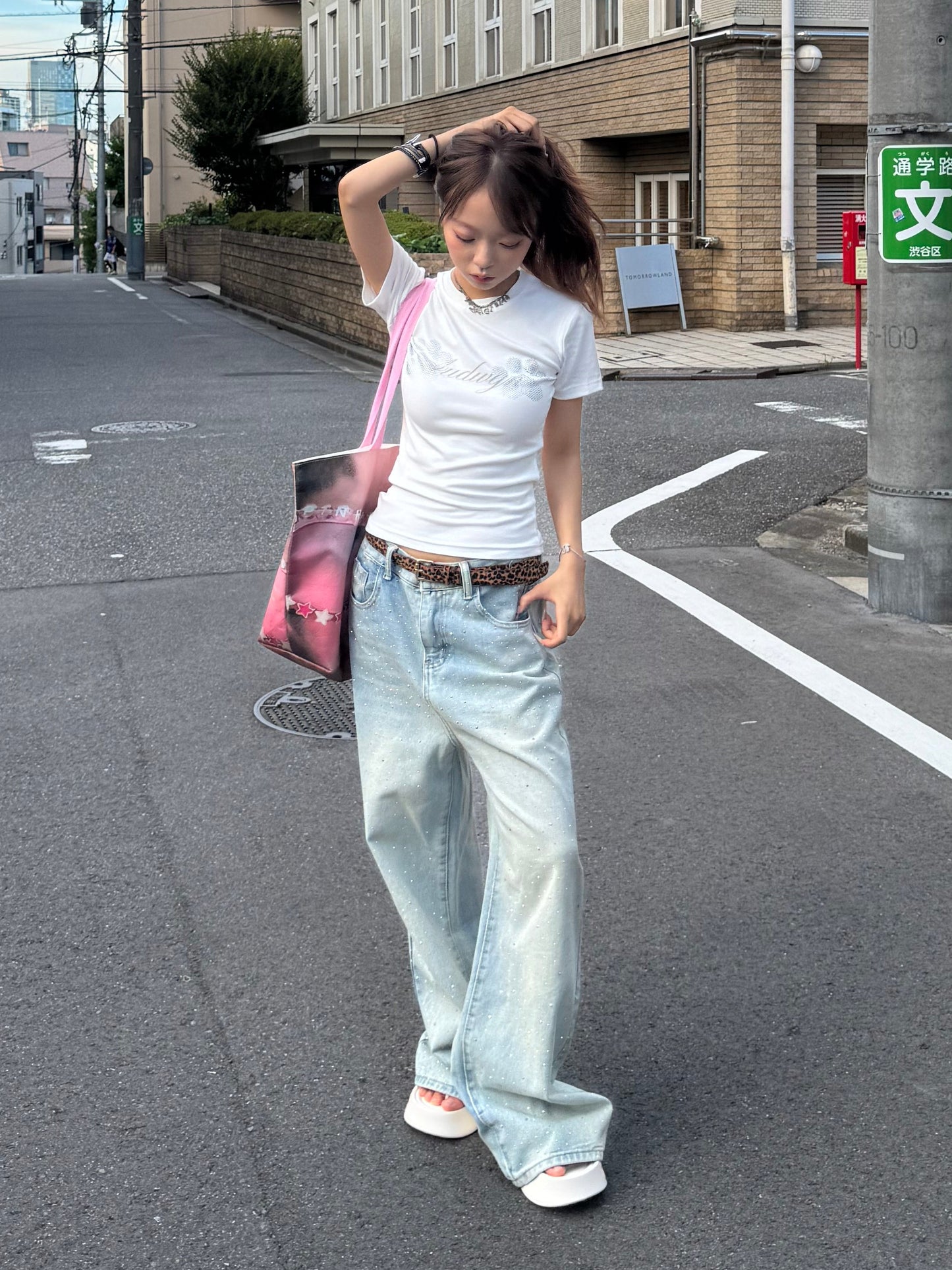ラメストレートデニムパンツ DPB86071
