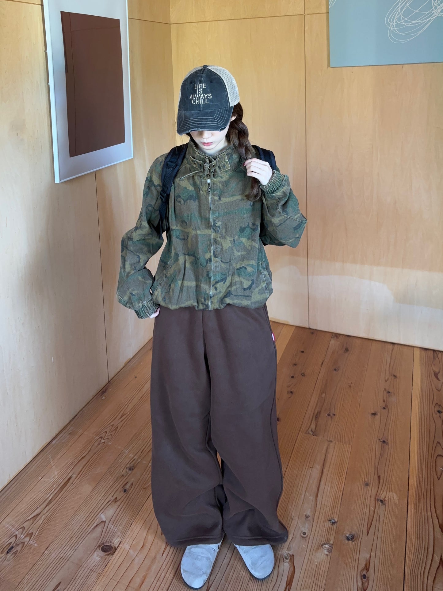 スタンドカラーカモフラジップジャケット DPB88131