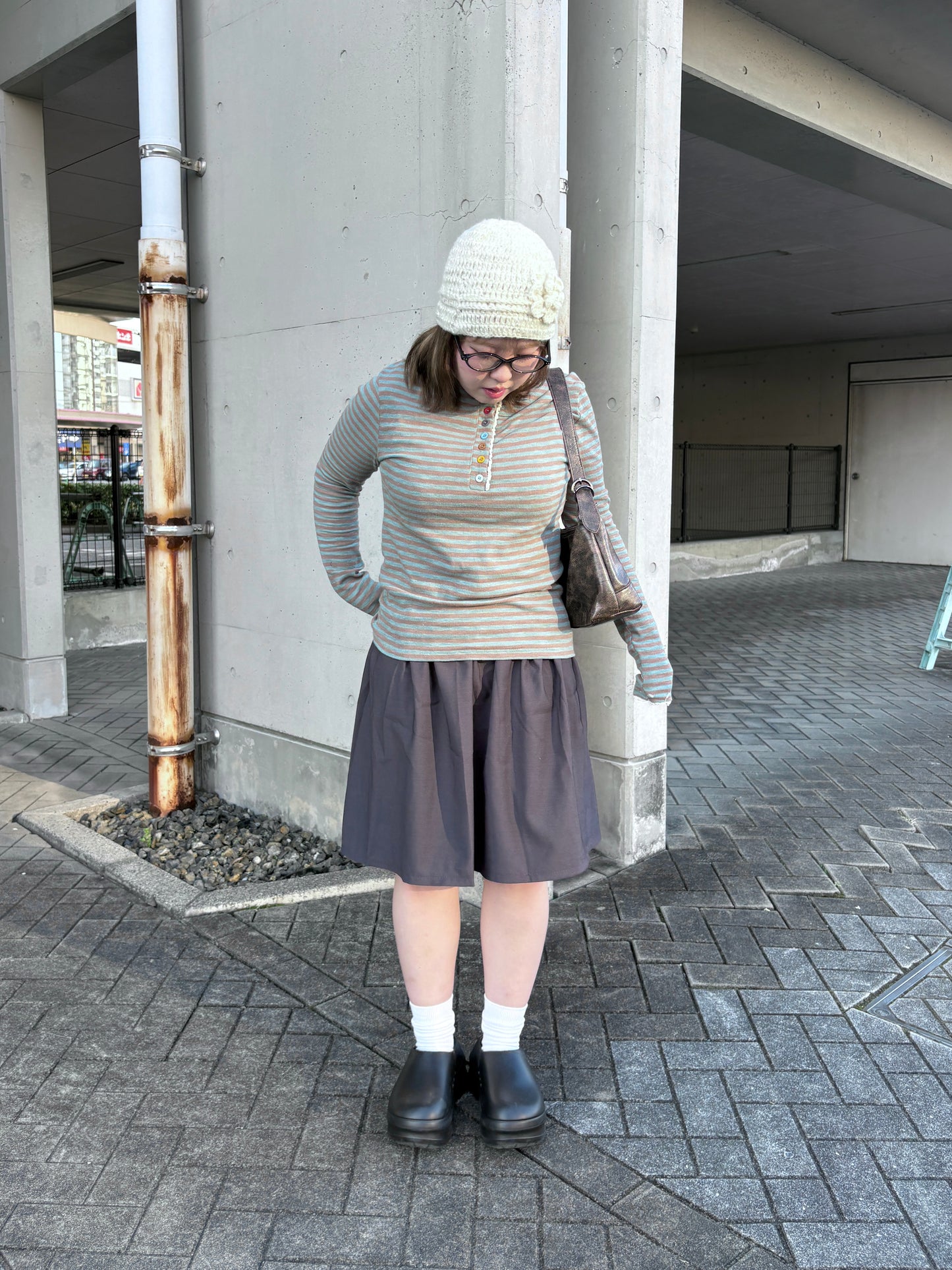ボーダーヘンリーネックTシャツ DPB97097