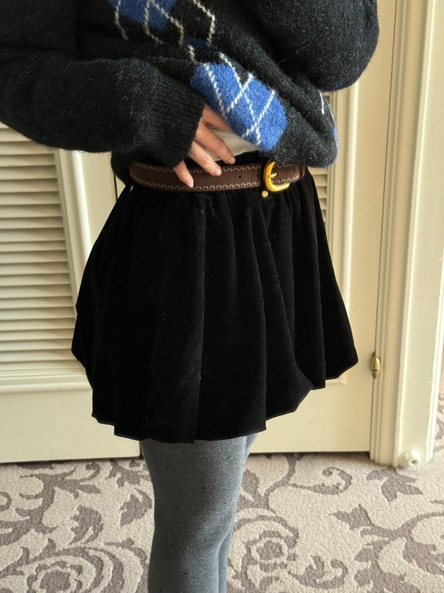 ブラックバルーンミニスカート DPA43719