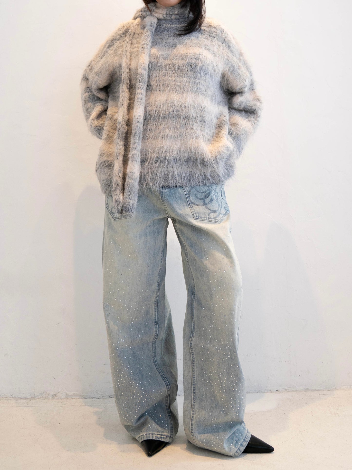 ラメストレートデニムパンツ DPC02014