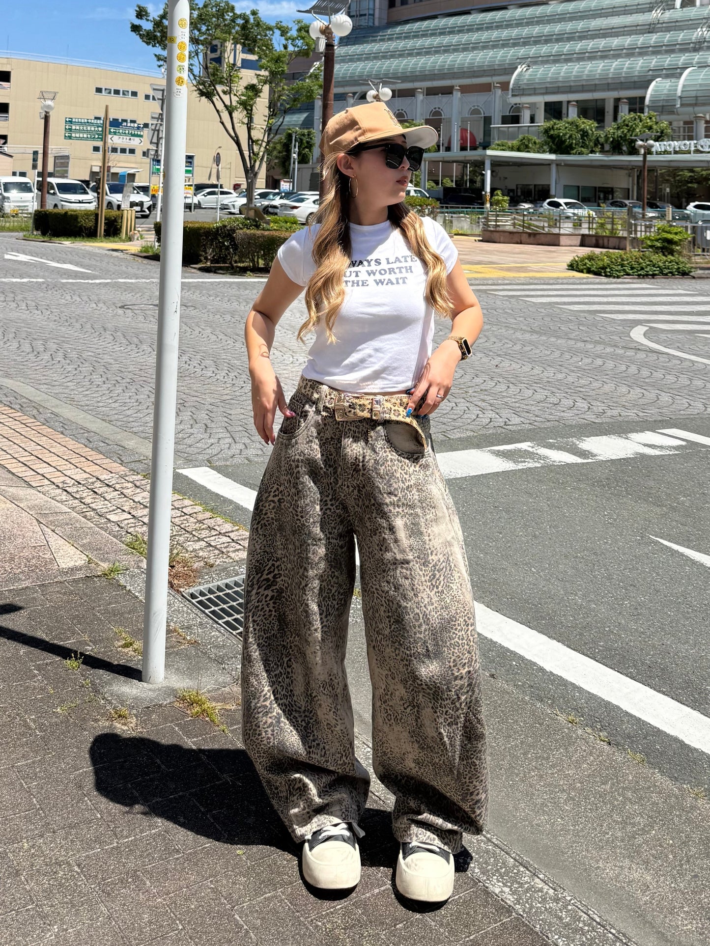 【即納】ダメージレオパードデニムパンツ DPB73528S