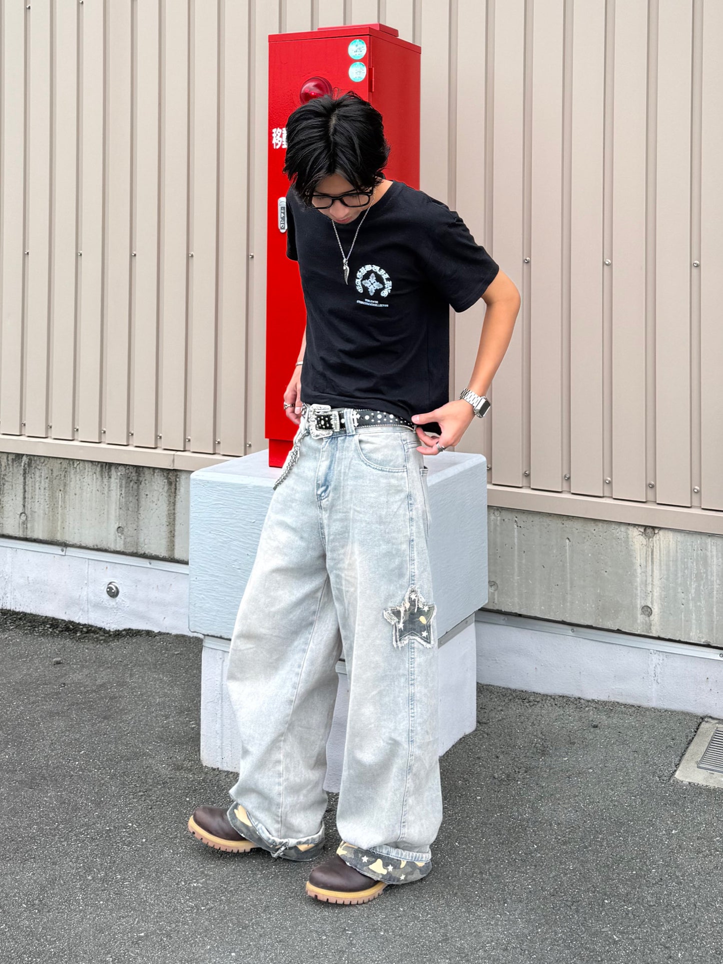 バックポイントカモフラデニムパンツ DPB90212