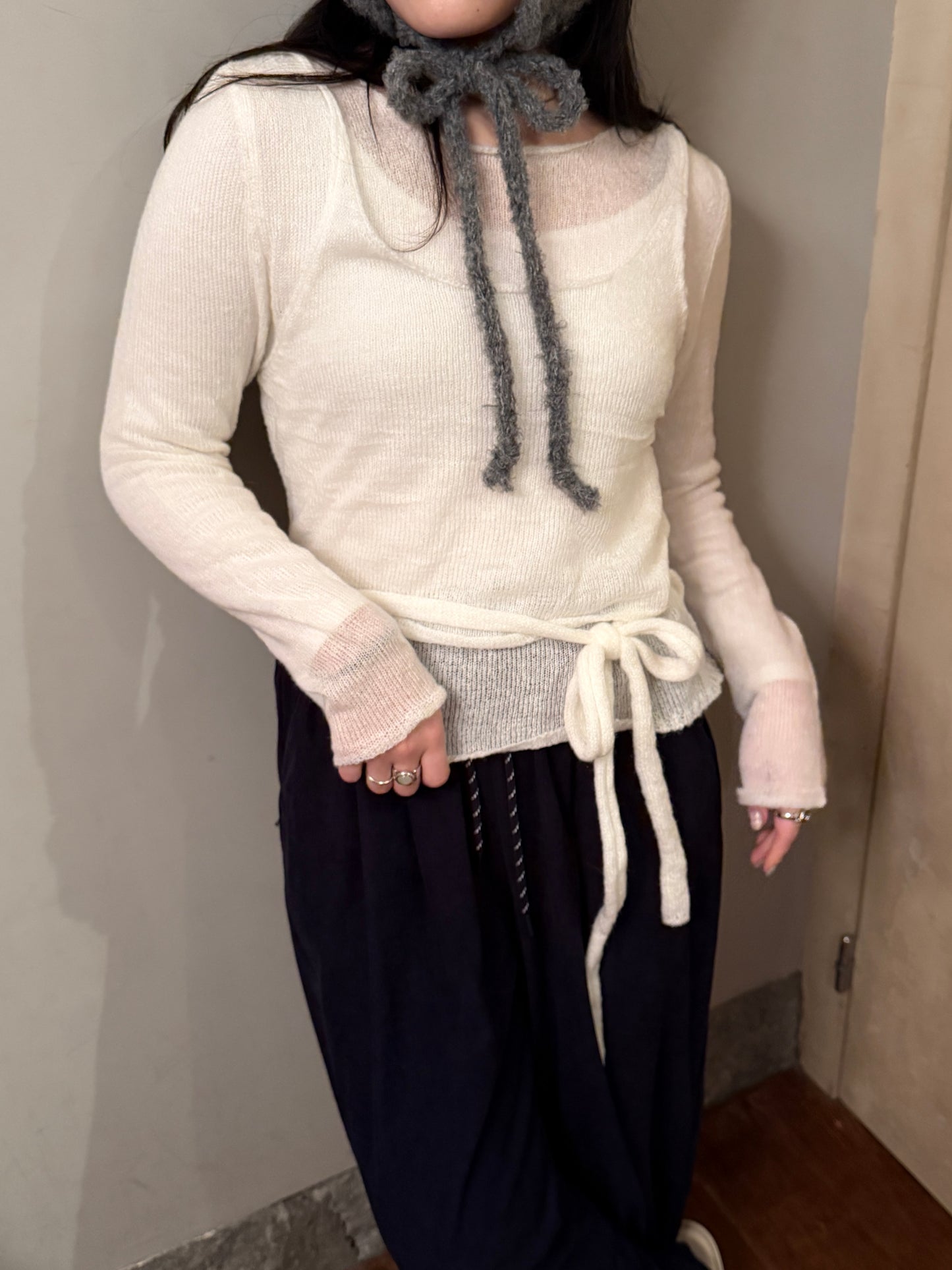 キャミソールレイヤードニットトップス DPB78265