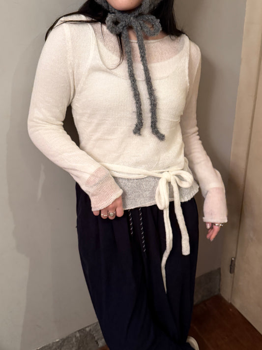 キャミソールレイヤードニットトップス DPB78265