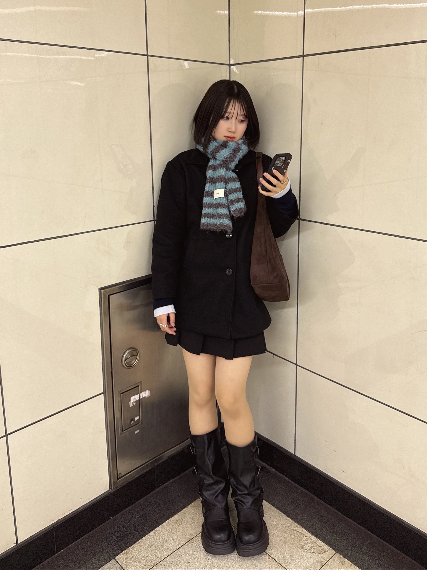 ボーダーニットマフラー DPB93057