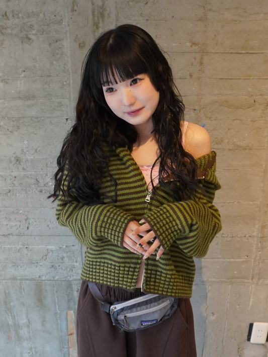 【即納】ボーダーニットダブルジップパーカー DPB85367S