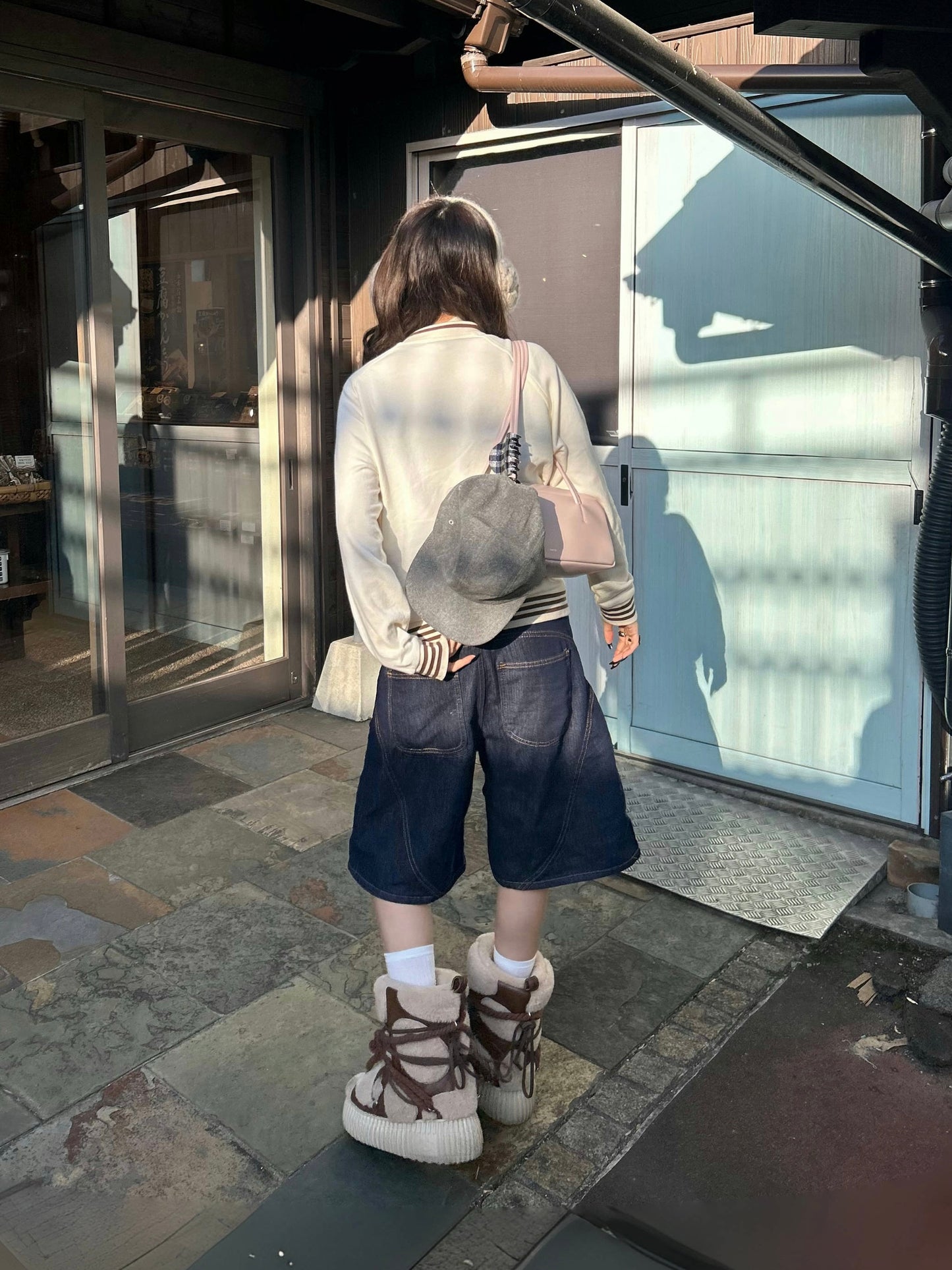 ロゴプリントデニムハーフパンツ DPB98050