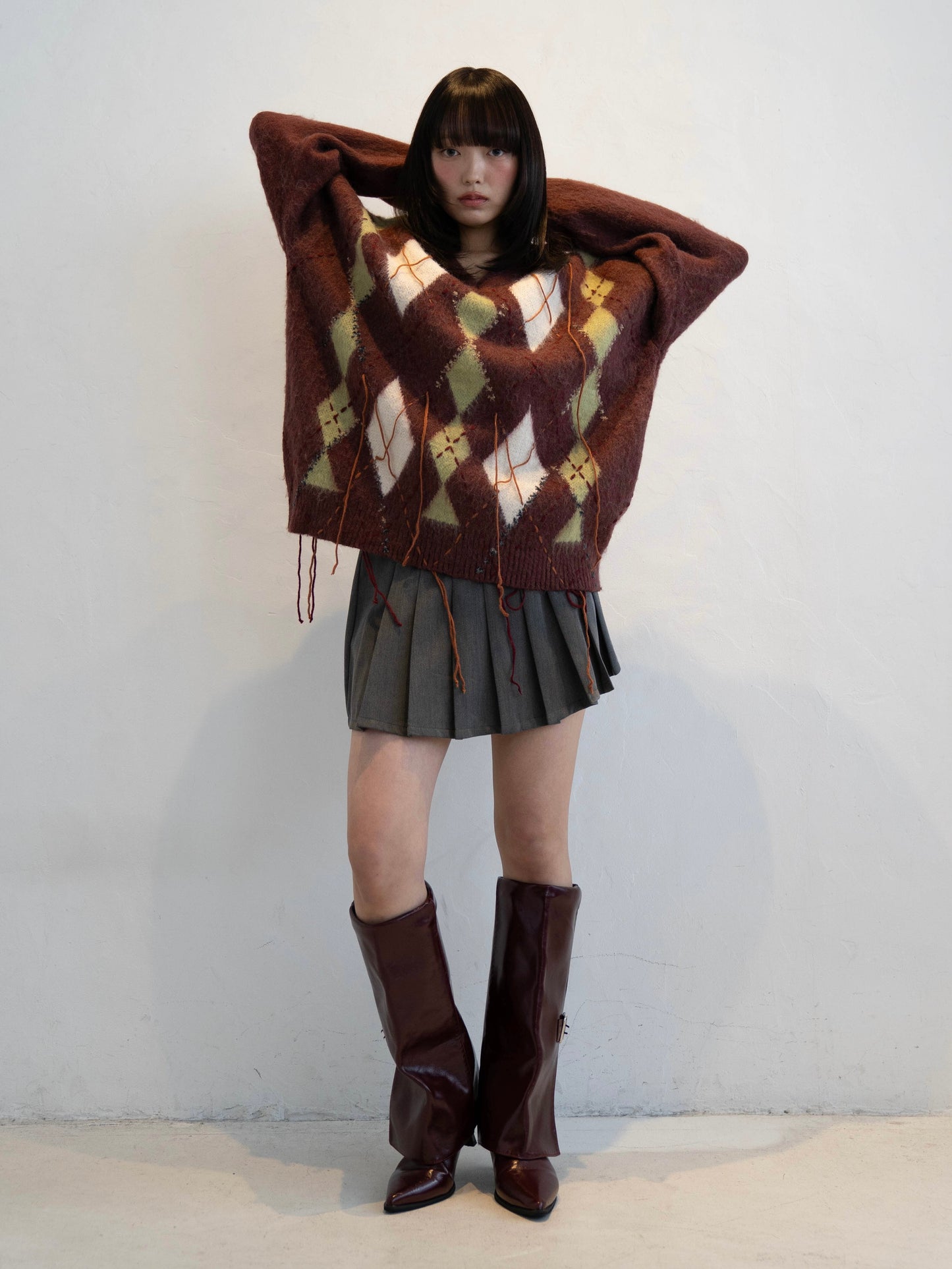 アーガイルチェックニット DPC02012