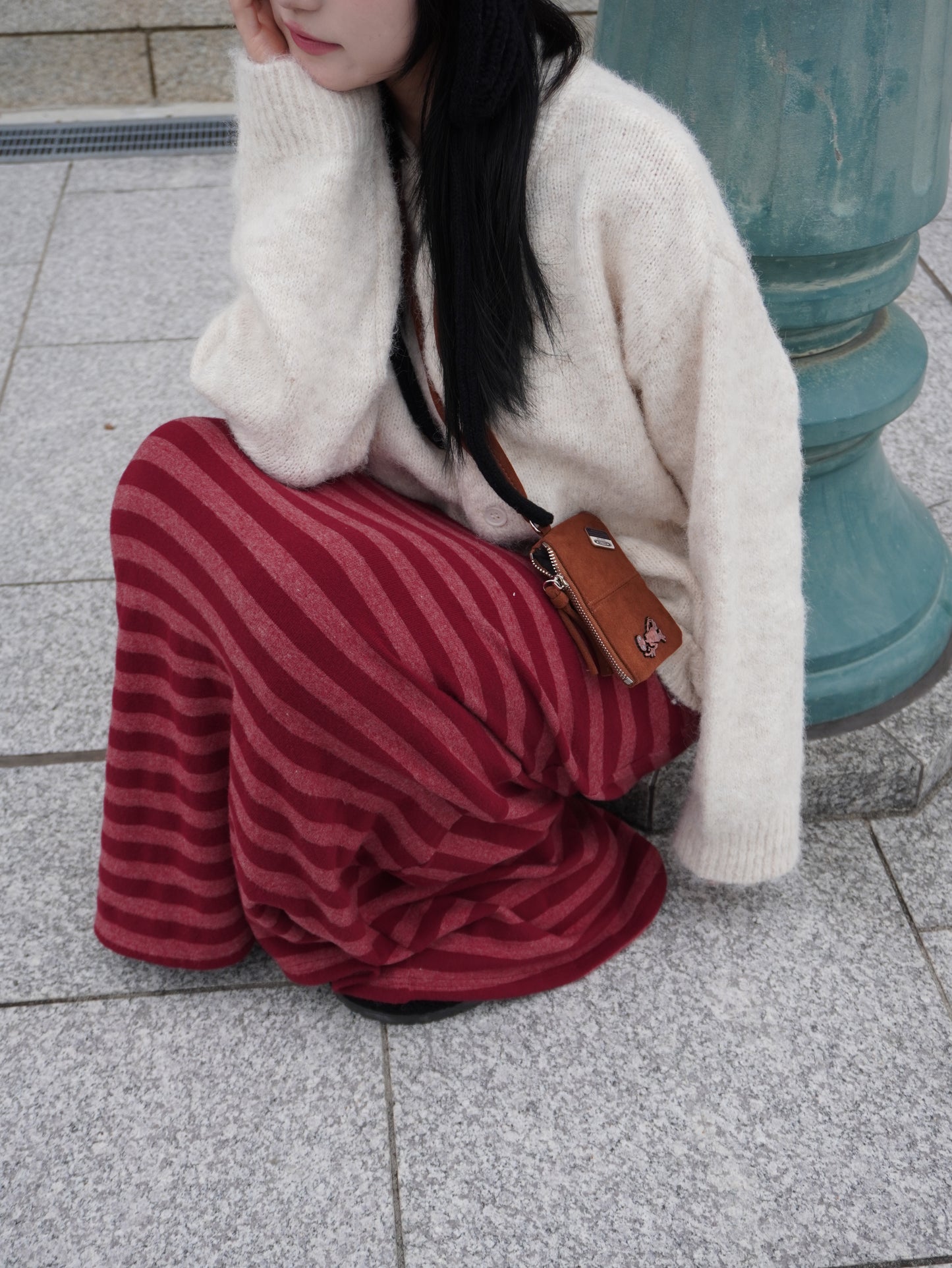 ボーダーニットロングスカート DPB85380