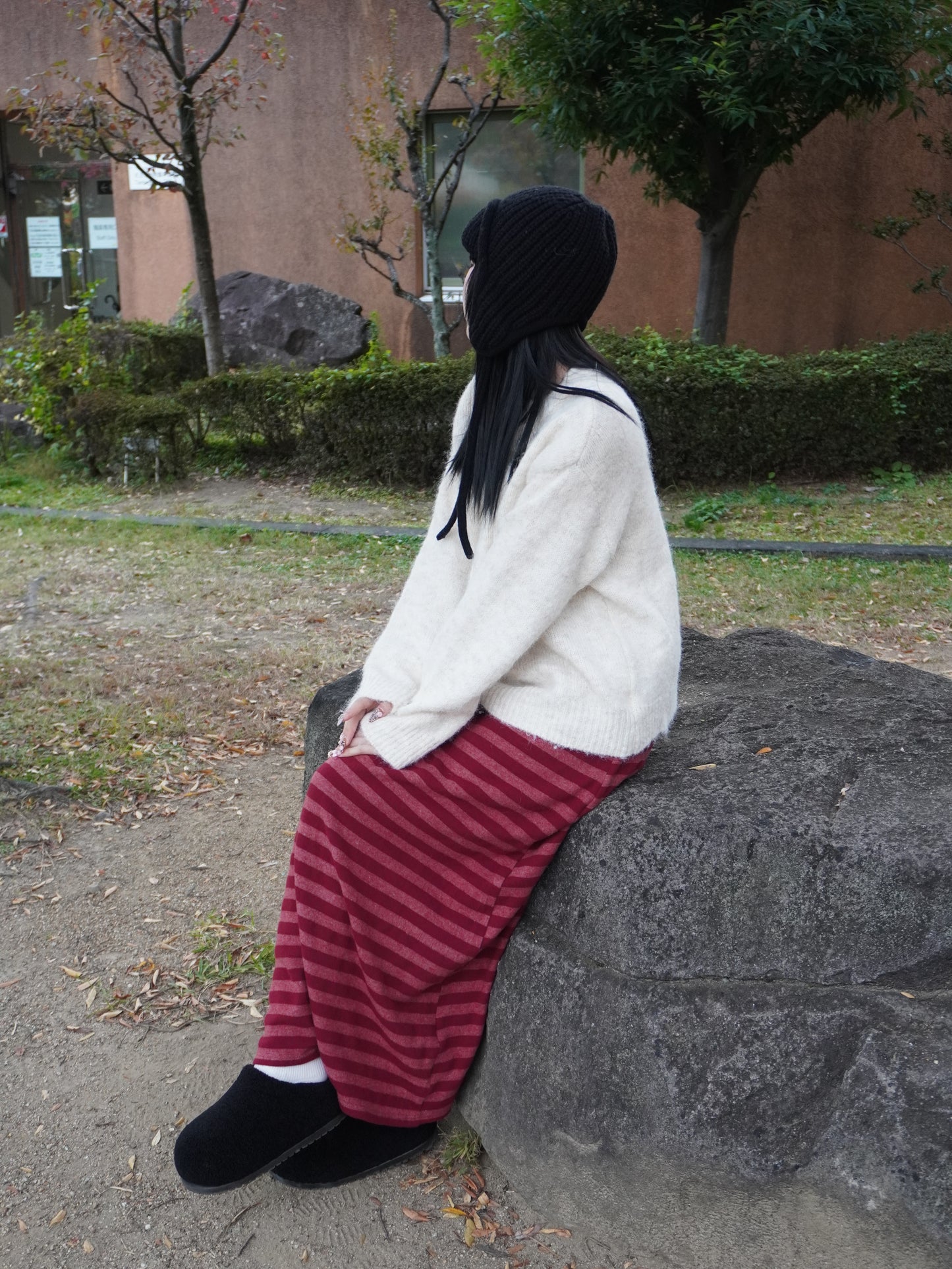 ボーダーニットロングスカート DPB85380