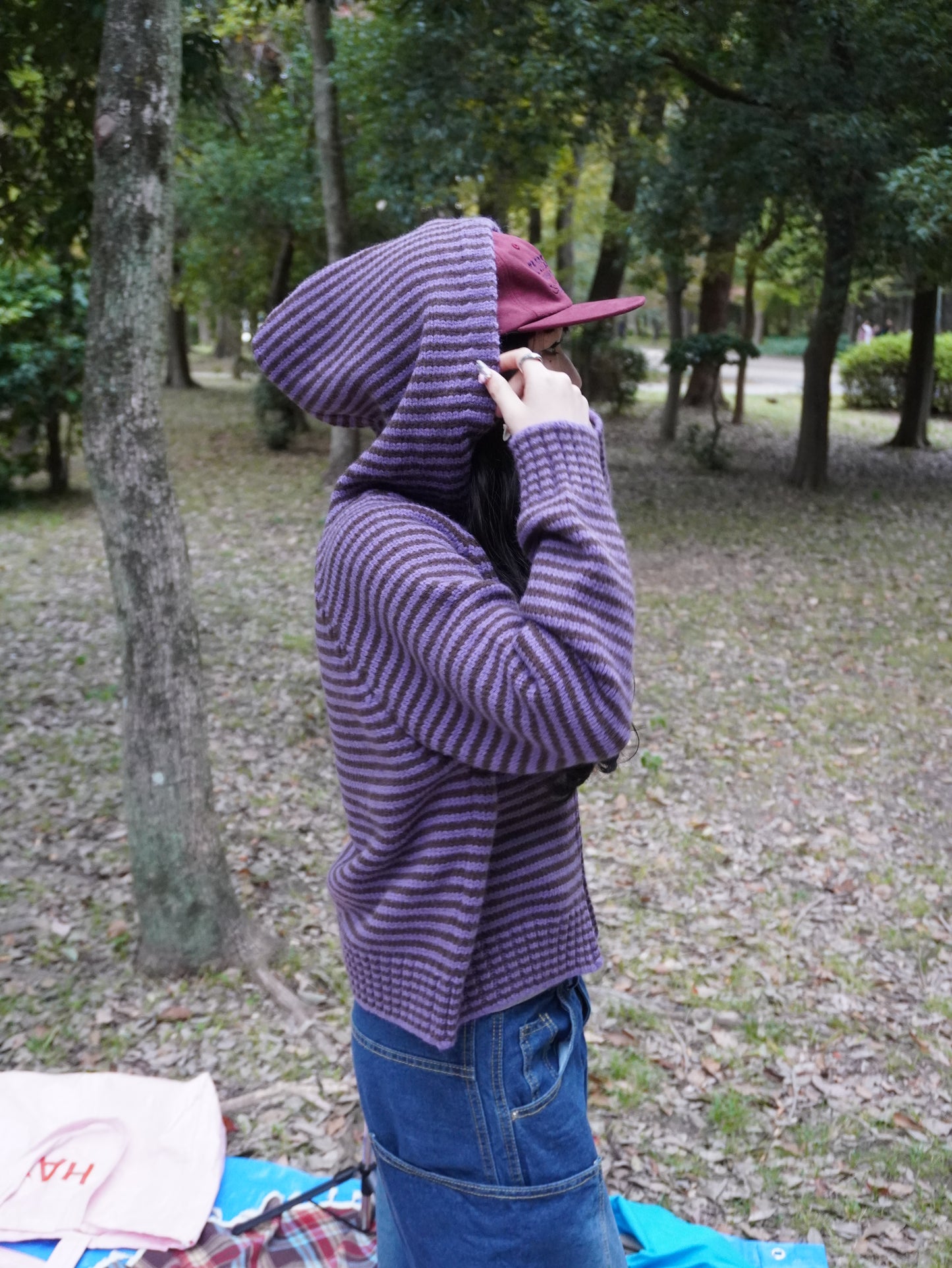 ボーダーニットダブルジップパーカー DPB85367