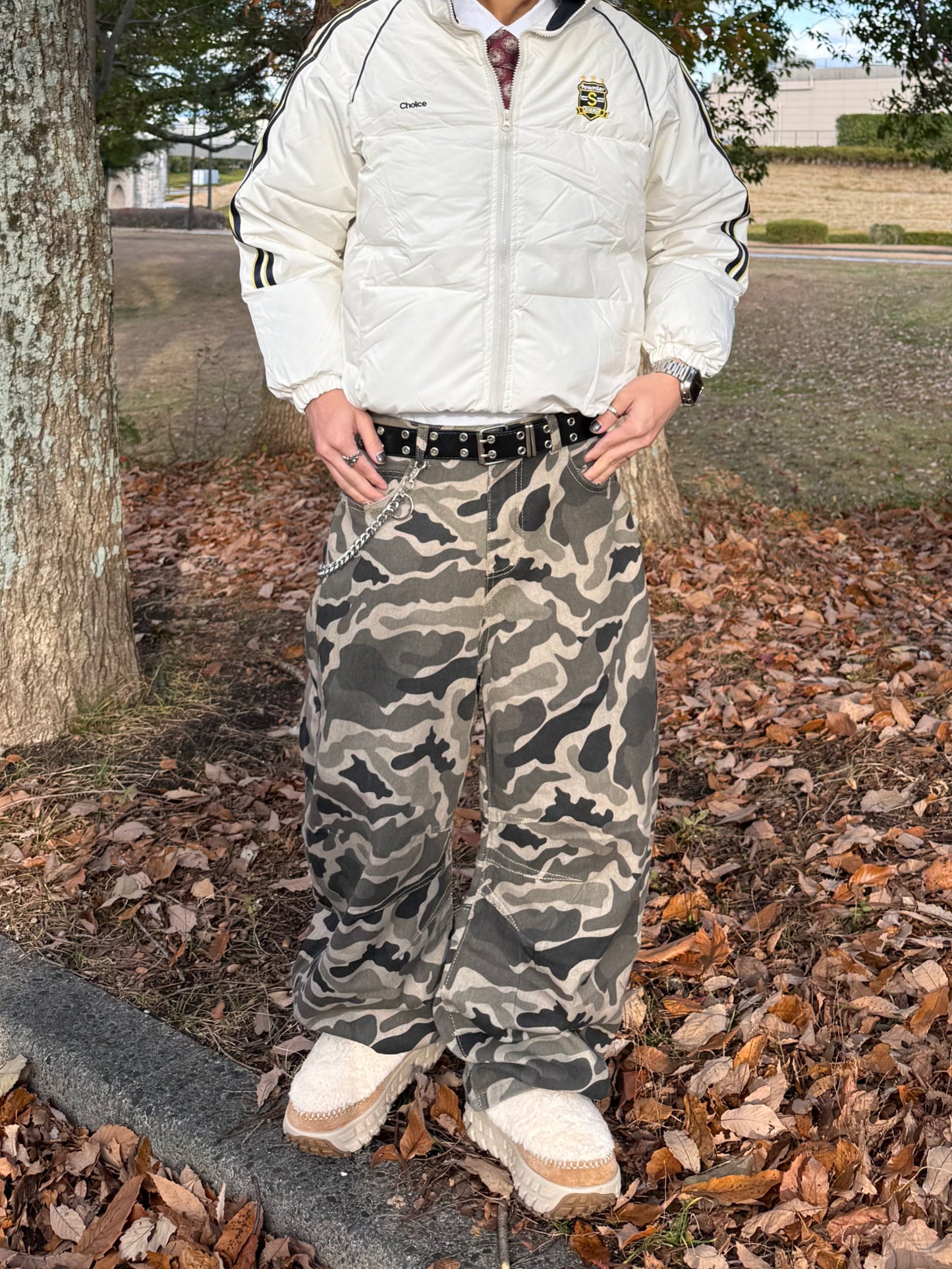 カモフラワイドデニムパンツ DPB90106